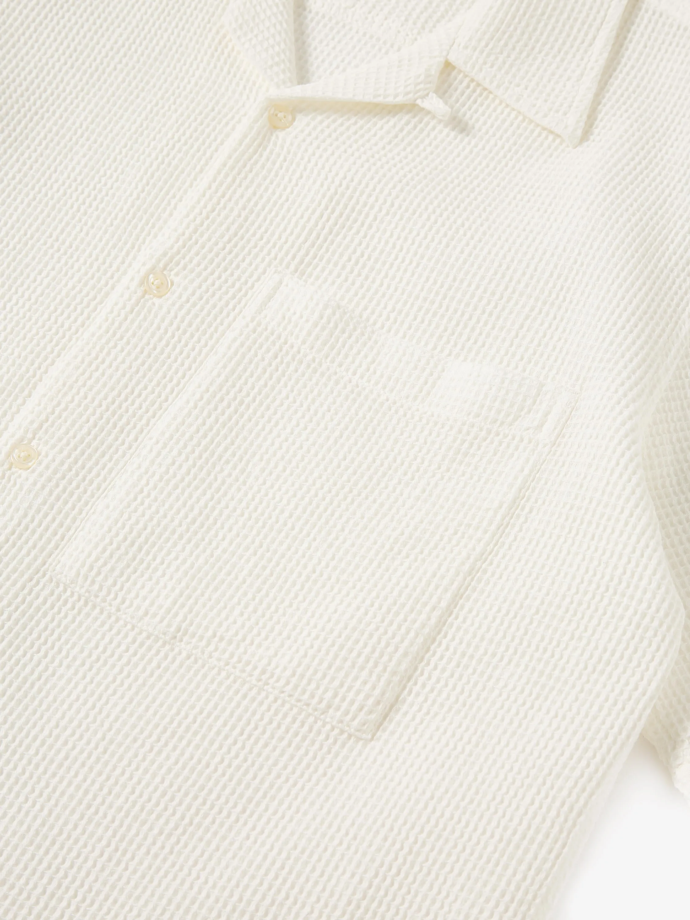 Universal Works Camp Shirt in Ecru Japanese Waffle sold by Universal Works product image thumbnail 5