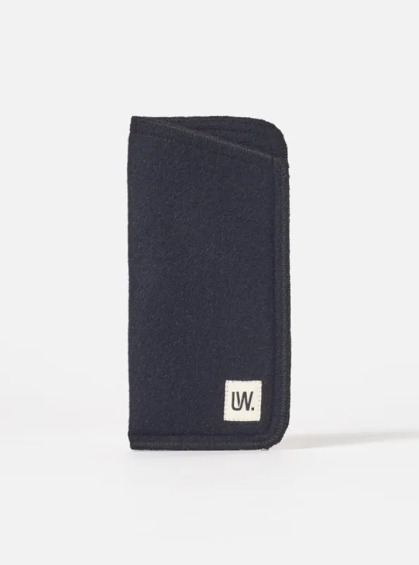 Universal Works Glasses Case in Midnight Melton Small sold by Universal Works