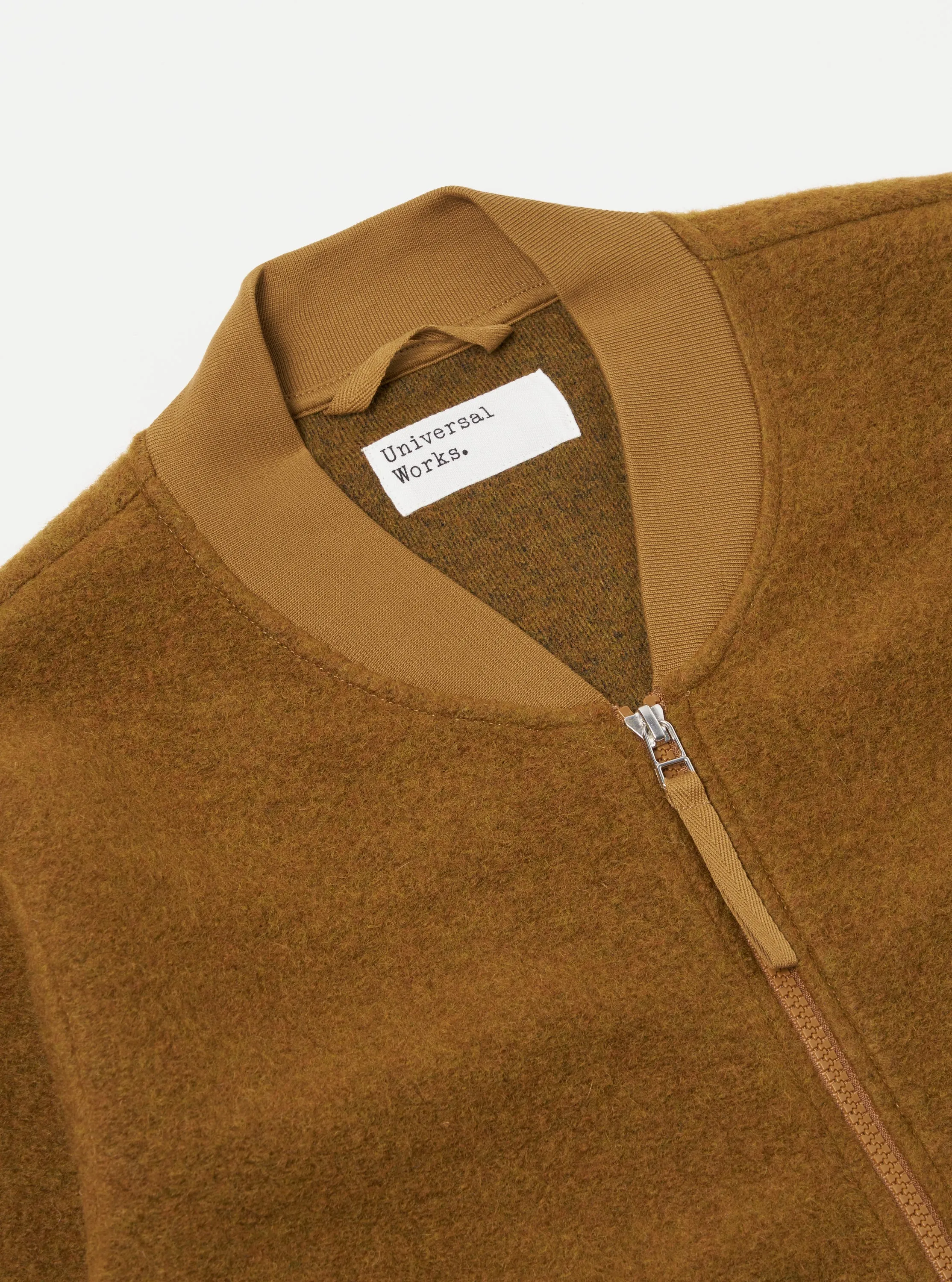 Universal Works Zip Bomber in Mustard Wool Fleece sold by Universal Works product image thumbnail 3