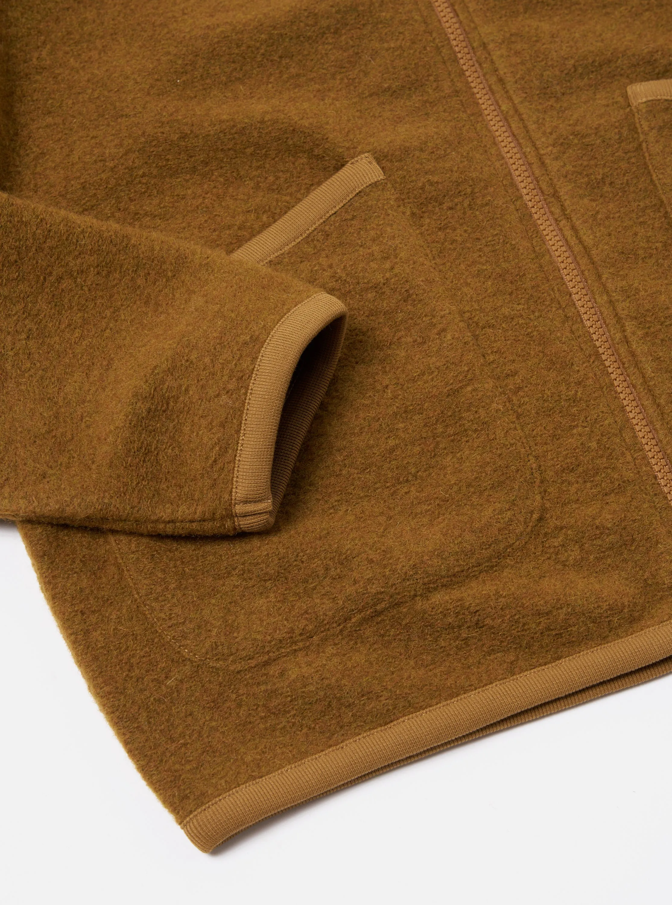 Universal Works Zip Bomber in Mustard Wool Fleece sold by Universal Works product image thumbnail 5