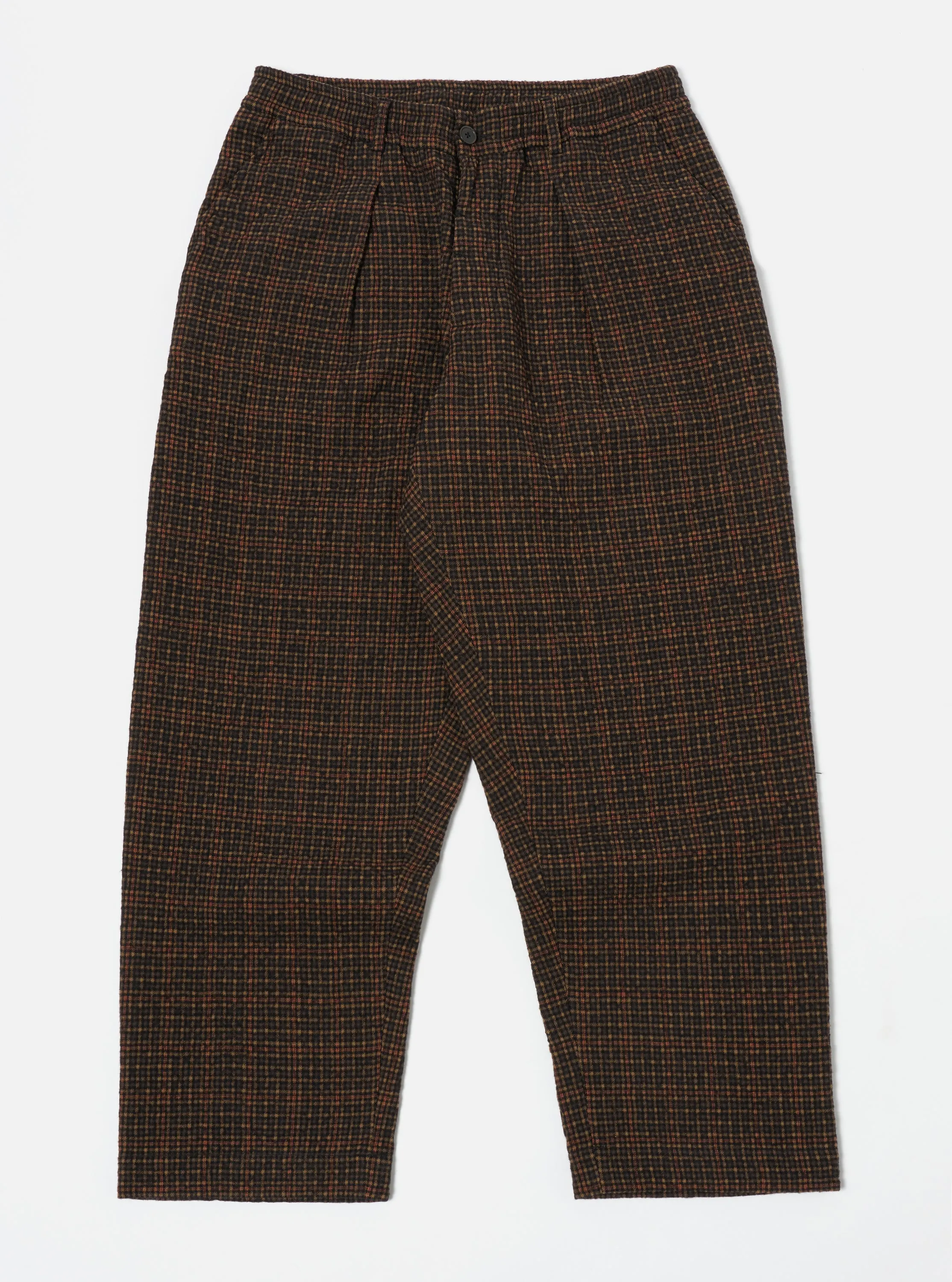 Universal Works Oxford Pant in Black/Olive Albuquerque Check sold by Universal Works
