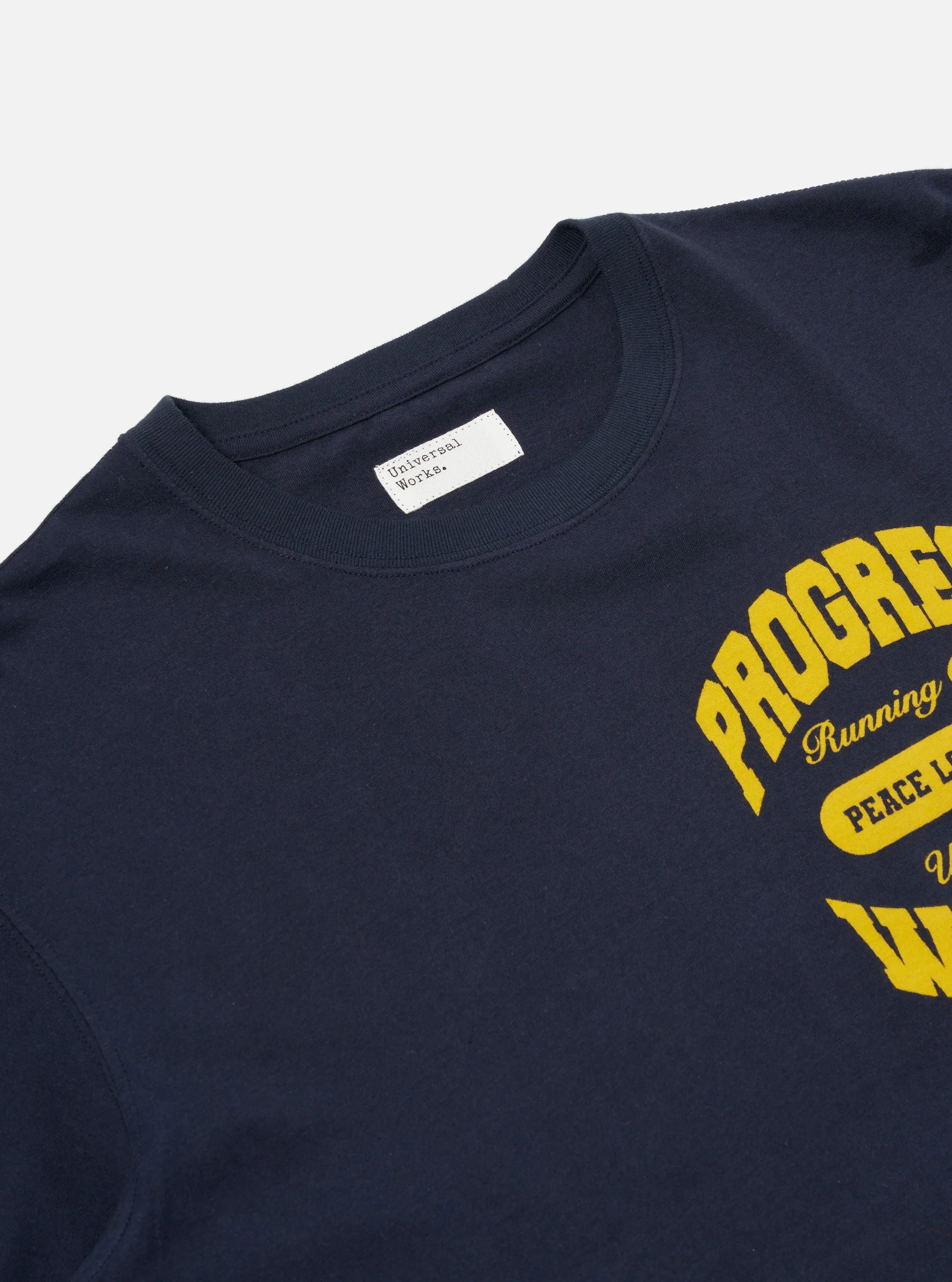 Universal Works x Progress Running Club Print Tee in Navy Single Jersey sold by Universal Works product image thumbnail 4
