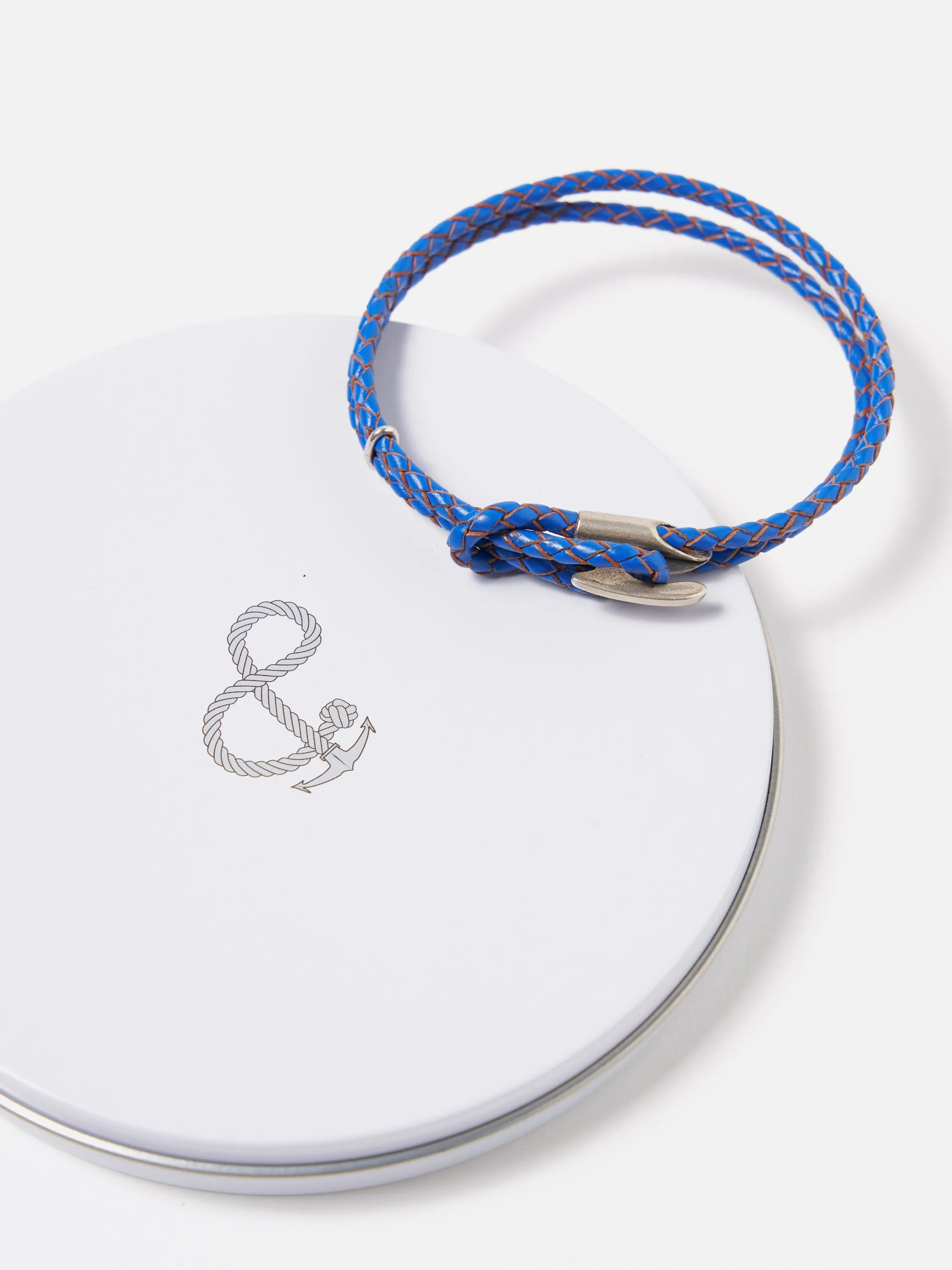 Anchor & Crew Padstow Bracelet in Royal Blue .925 Silver/Braided Leather sold by Universal Works product image thumbnail 3