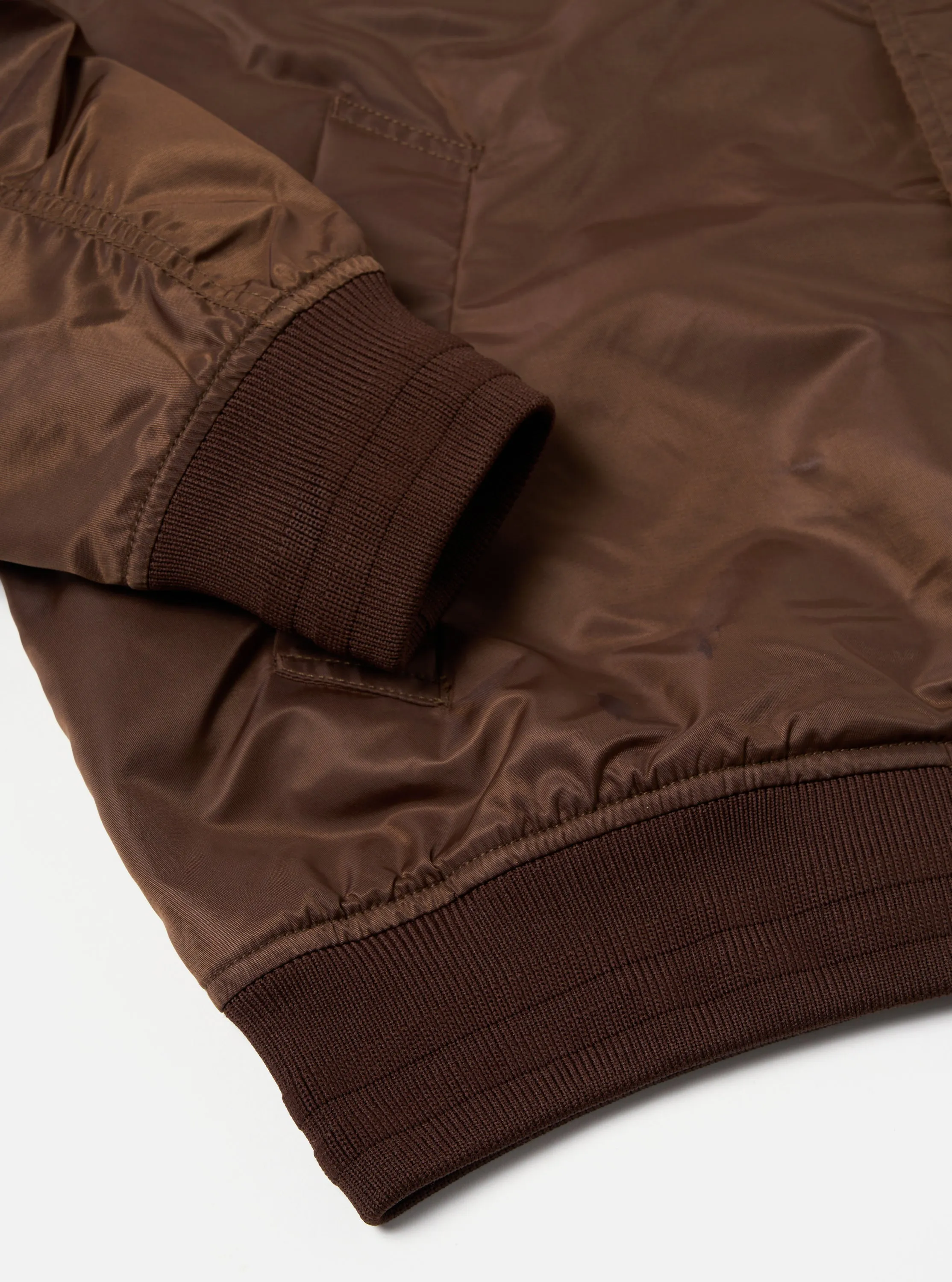 Universal Works Badge Bomber in Brown Flight Nylon sold by Universal Works product image thumbnail 5