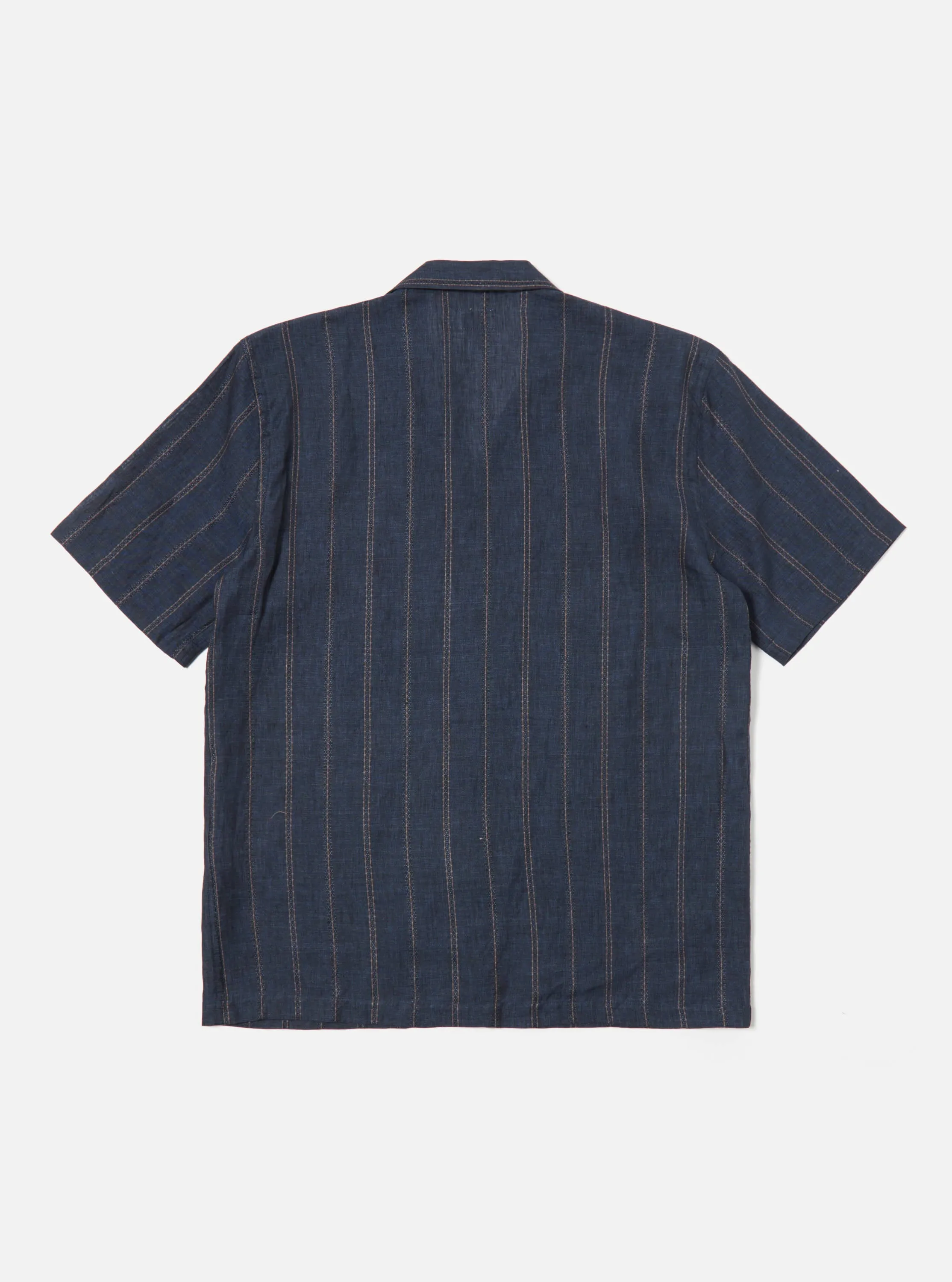 Universal Works Road Shirt in Navy Stripe Linen sold by Universal Works product image thumbnail 3