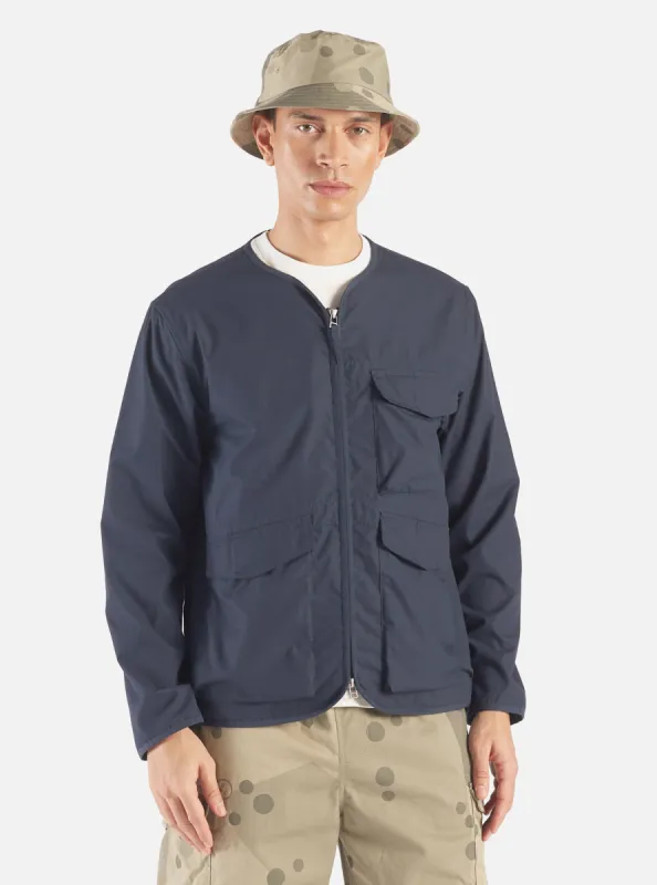 Universal Works Parachute Liner Jacket in Navy Recycled Poly Tech made by Universal Works
