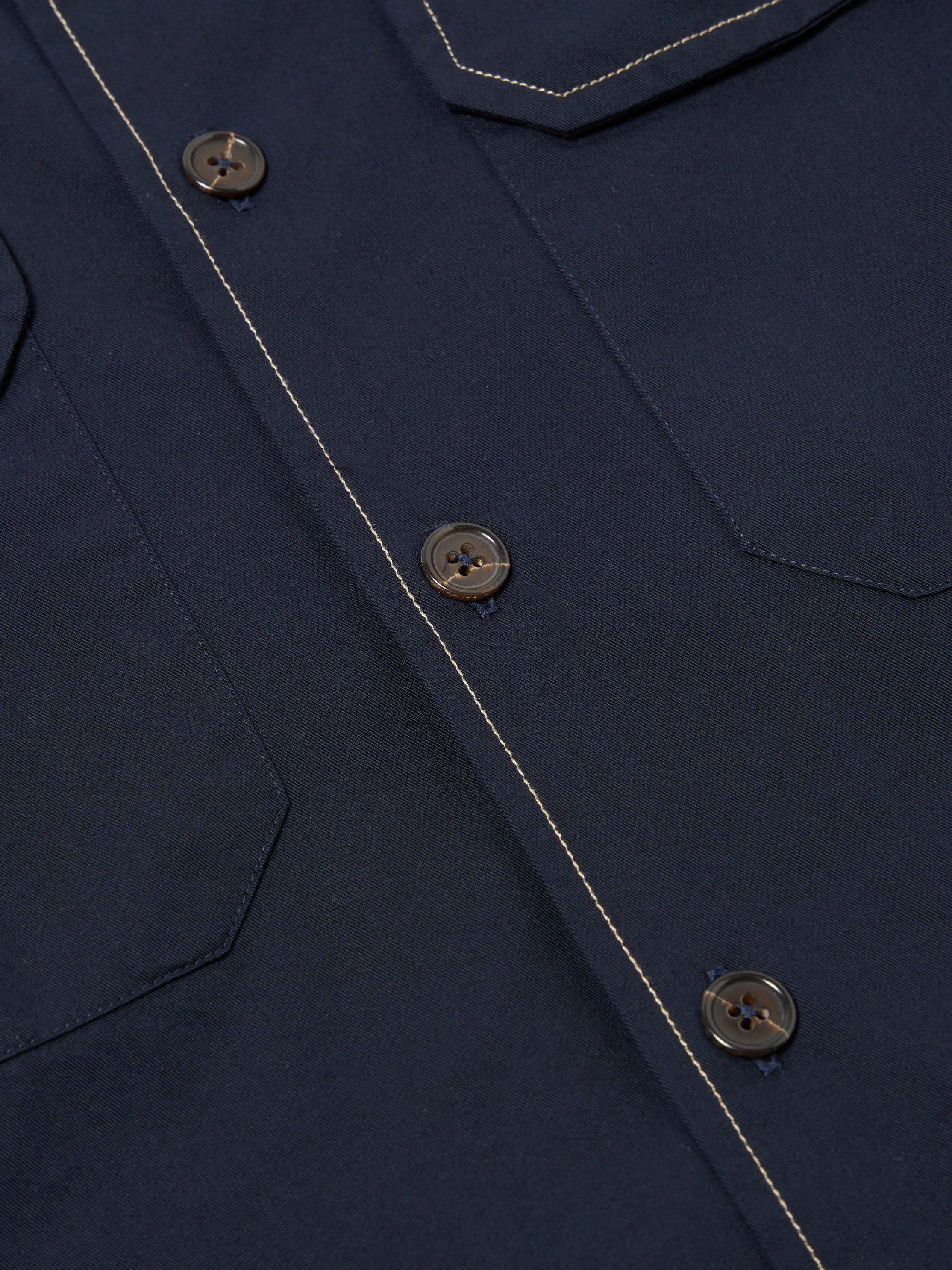 Universal Works L/S Utility Shirt in Navy Military Shirting sold by Universal Works product image thumbnail 4