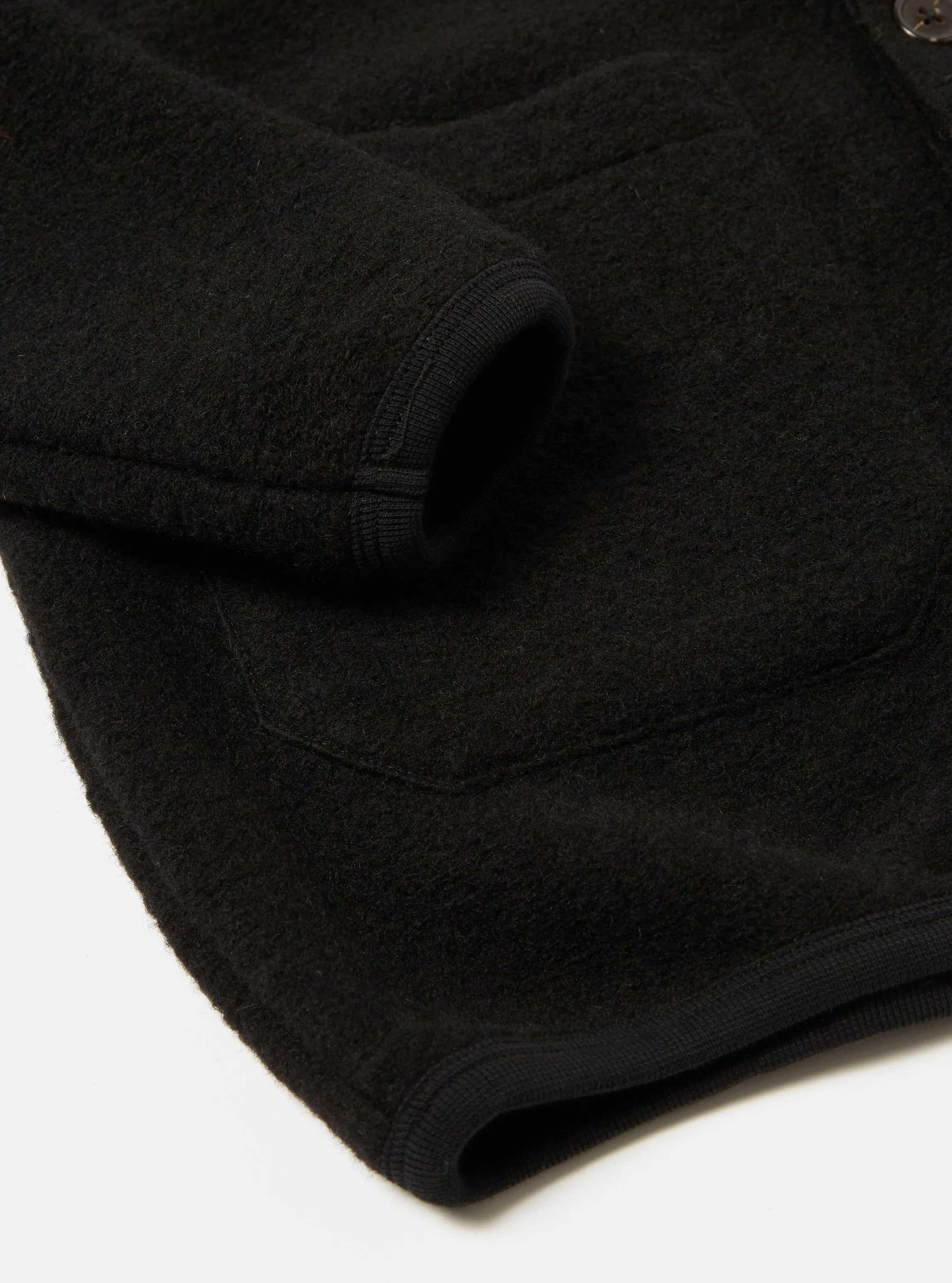 Universal Works Cardigan in Black Wool Fleece sold by Universal Works product image thumbnail 5