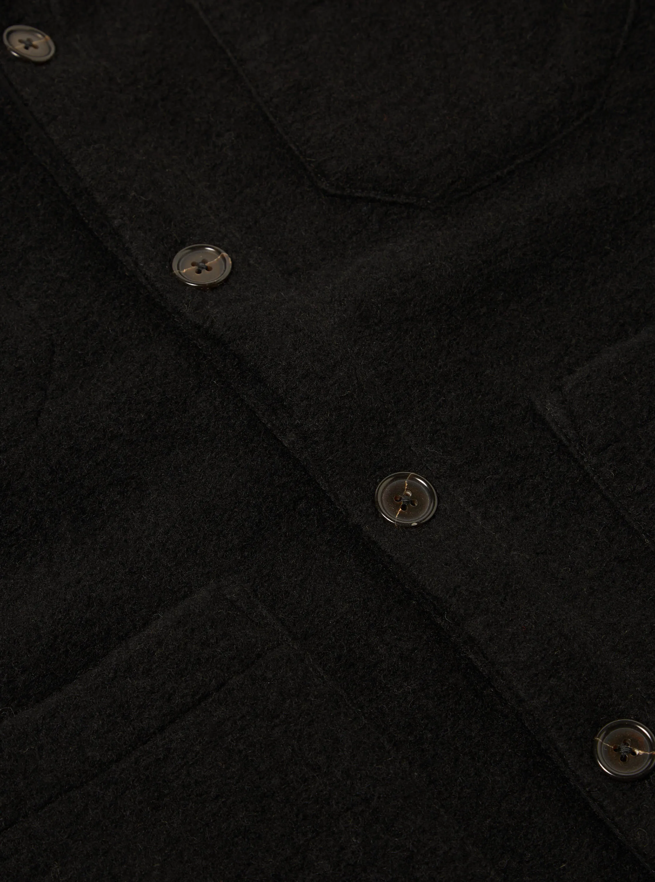 Universal Works Cardigan in Black Wool Fleece sold by Universal Works product image thumbnail 4