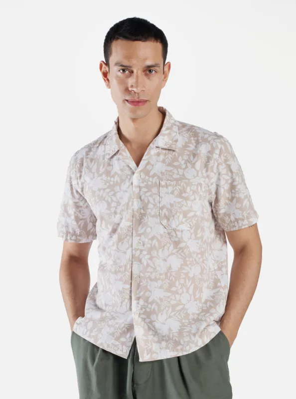 Universal Works Road Shirt in Sand Organic Cotton Print sold by Universal Works
