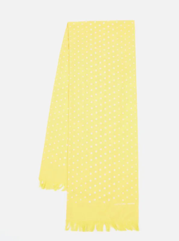 Yellow Dot Print Short Scarf made by Universal Works