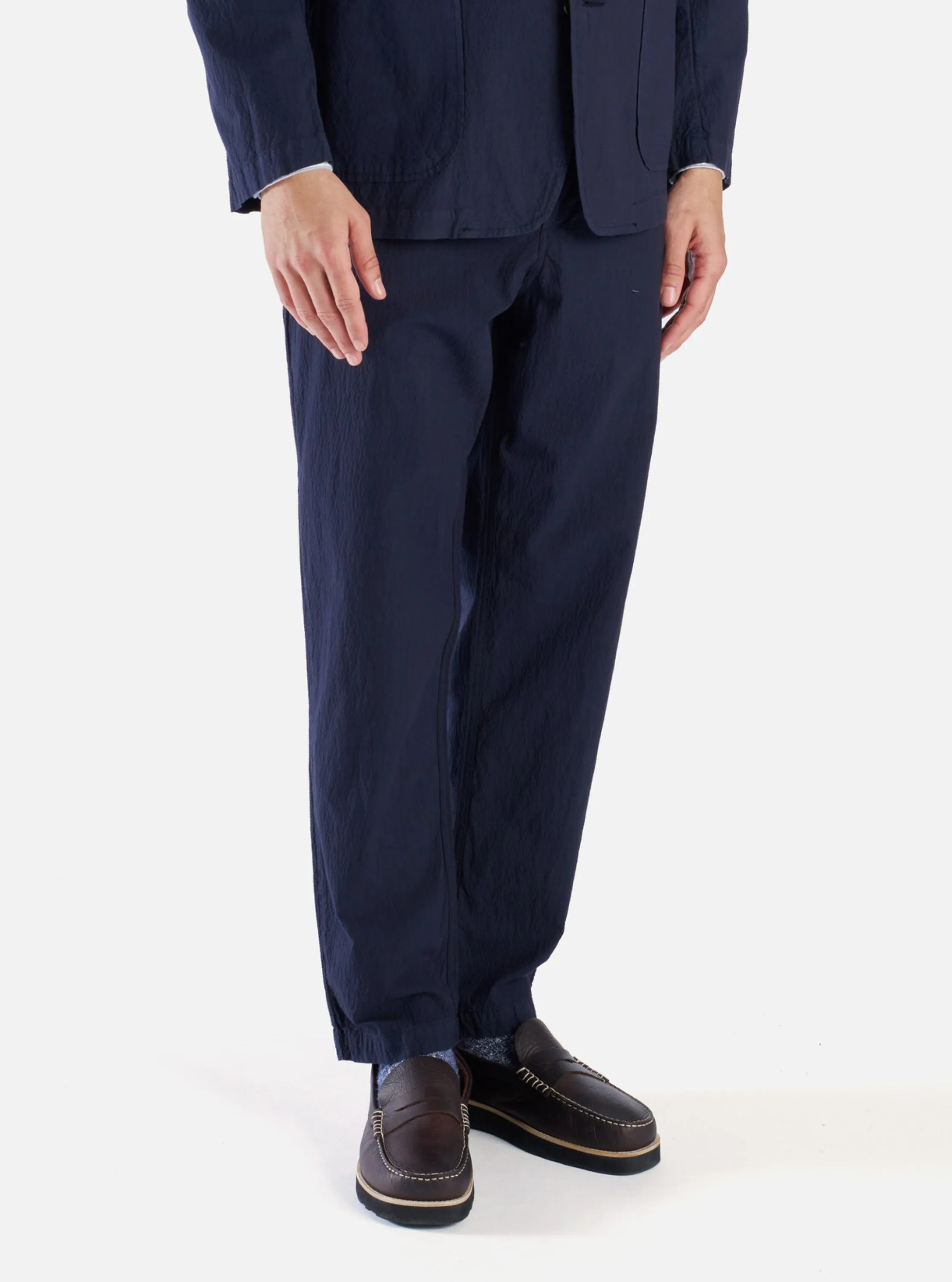 Universal Works Military Chino in Navy Seersucker II sold by Universal Works product image thumbnail 3