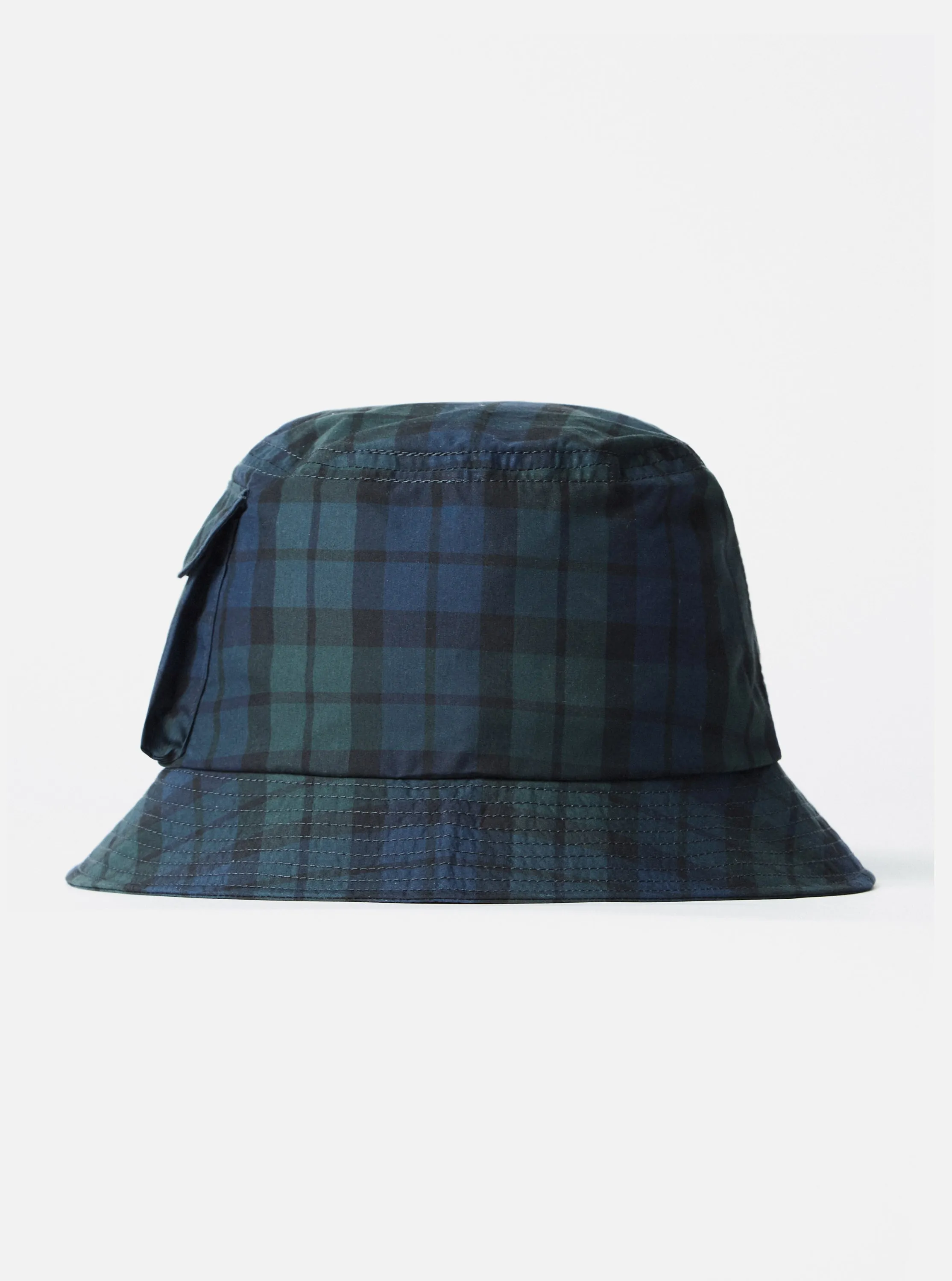 cableami® Bucket Hat in Organic Cotton/Cordura Black Watch Typewriter sold by Universal Works