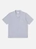 Universal Works Overhead Shirt in Navy/White Poplin Stripe sold by Universal Works
