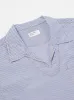 Universal Works Overhead Shirt in Navy/White Poplin Stripe sold by Universal Works