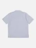 Universal Works Overhead Shirt in Navy/White Poplin Stripe sold by Universal Works