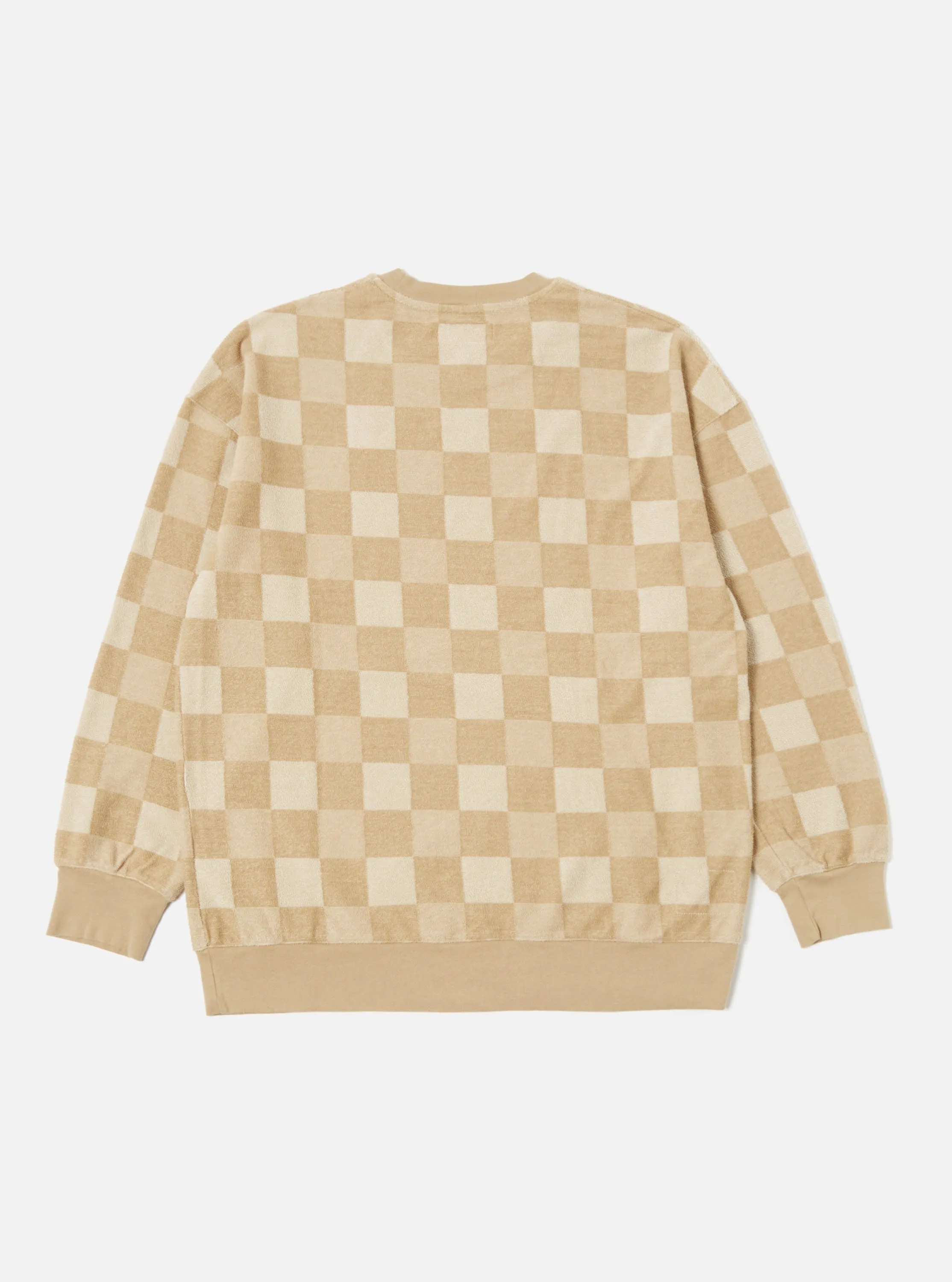 Universal Works Loose Sweatshirt in Sand Checkboard Towelling sold by Universal Works product image thumbnail 3