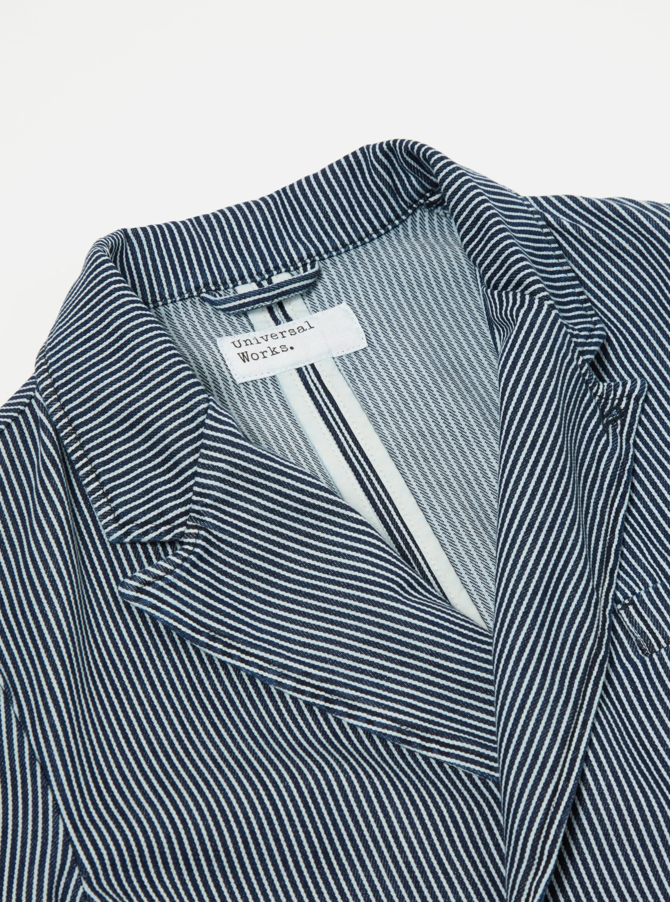Universal Works Manor Jacket in Indigo Hickory Stripe Denim sold by Universal Works product image thumbnail 4