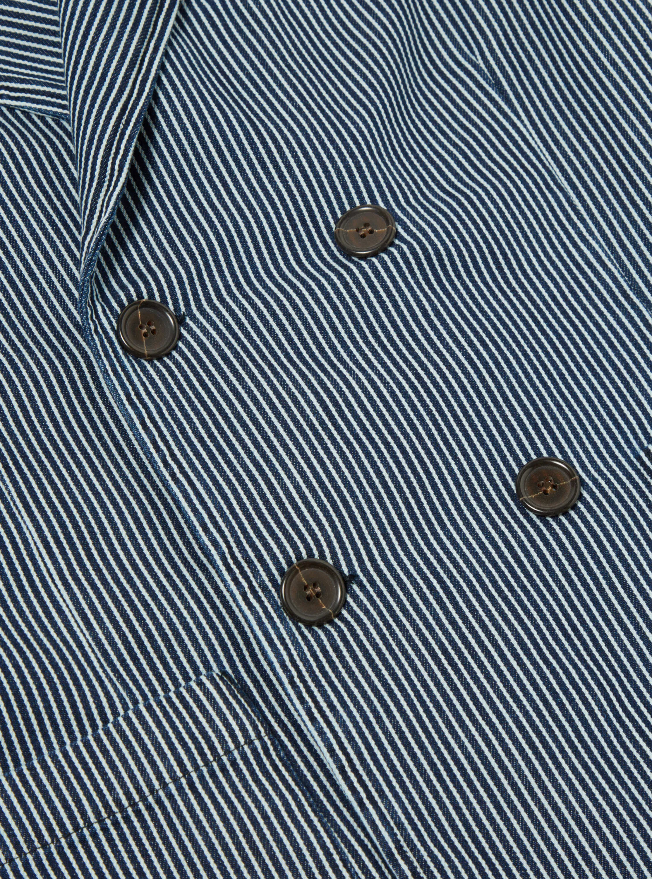 Universal Works Manor Jacket in Indigo Hickory Stripe Denim sold by Universal Works product image thumbnail 5