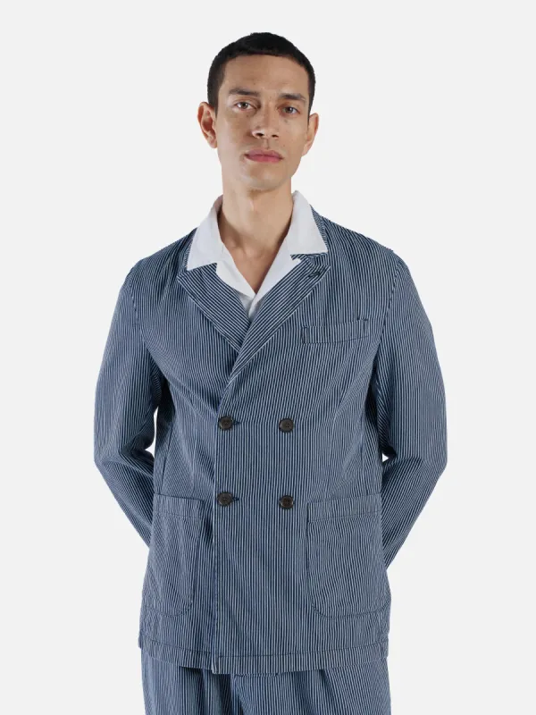 Universal Works Manor Jacket in Indigo Hickory Stripe Denim sold by Universal Works