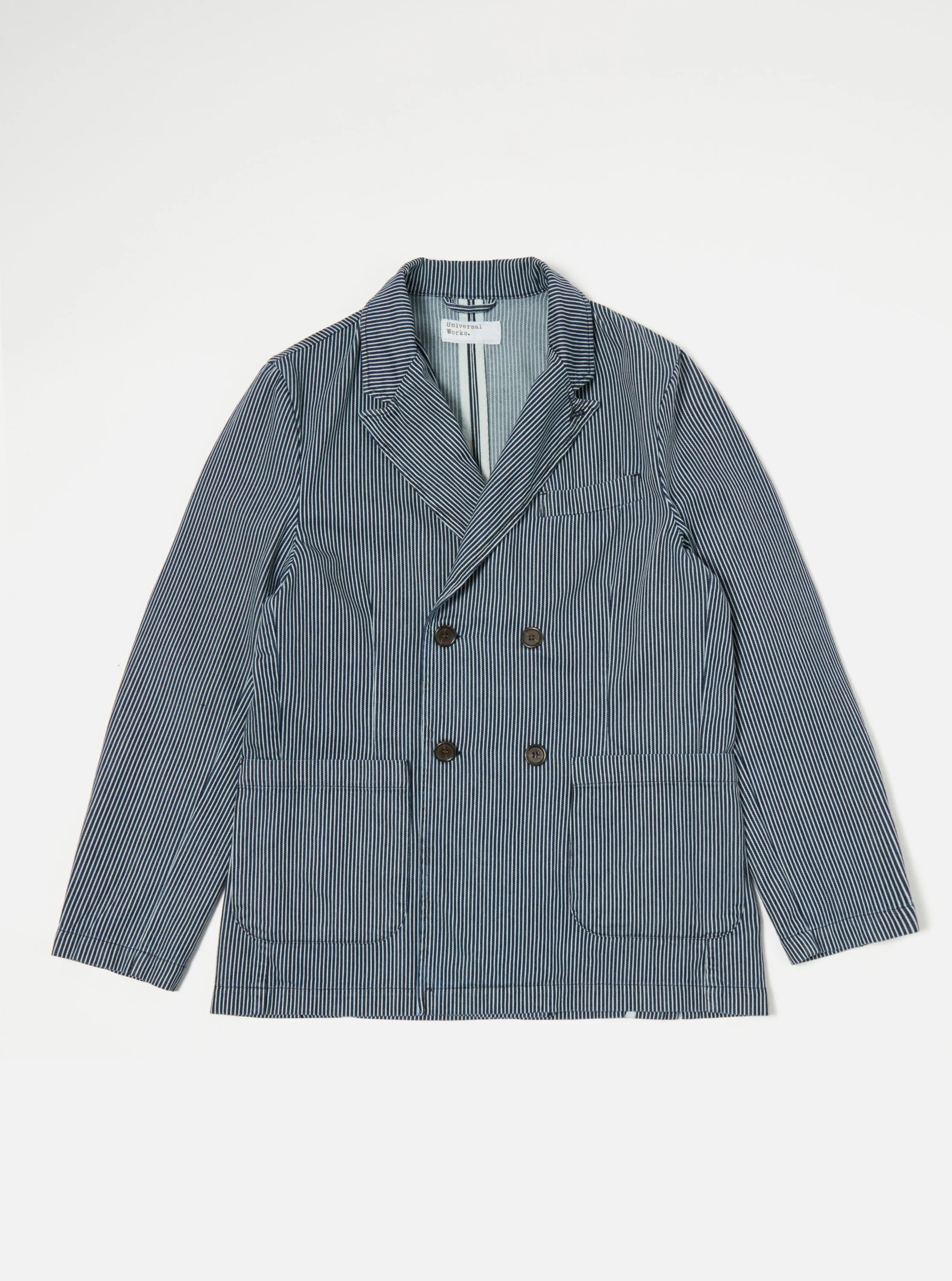 Universal Works Manor Jacket in Indigo Hickory Stripe Denim sold by Universal Works product image thumbnail 2