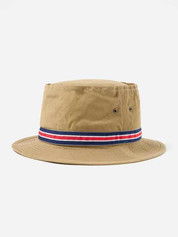 cableami® Pork Pie Hat in Beige Chino Cotton sold by Universal Works