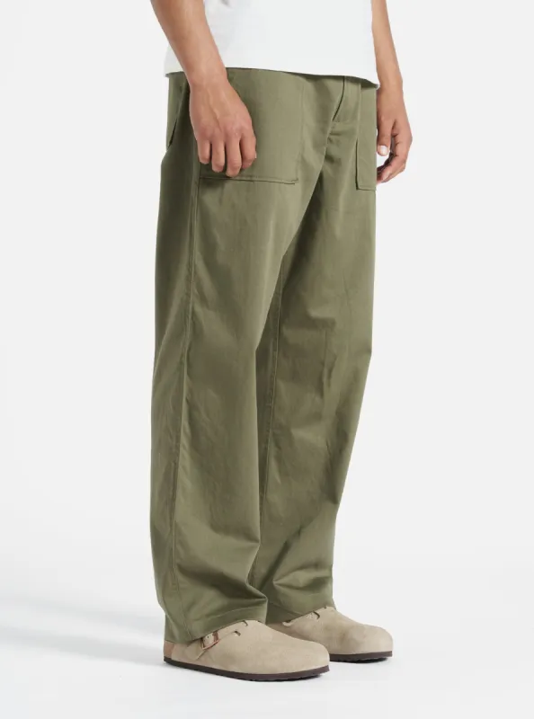Universal Works Fatigue Pant in Light Olive Twill sold by Universal Works