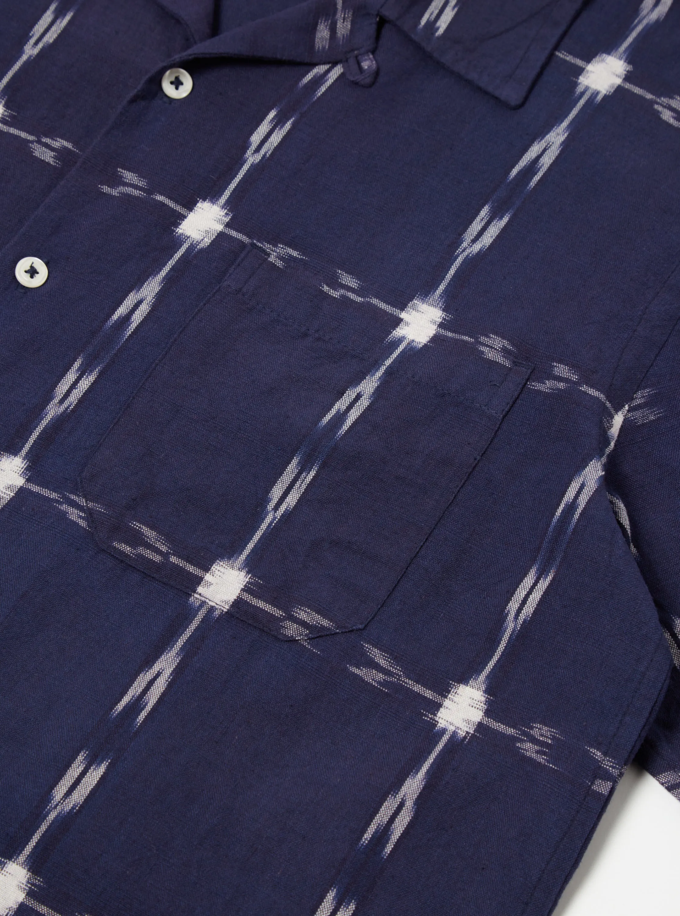 Universal Works Road Shirt in Indigo Indian Ikat sold by Universal Works product image thumbnail 5