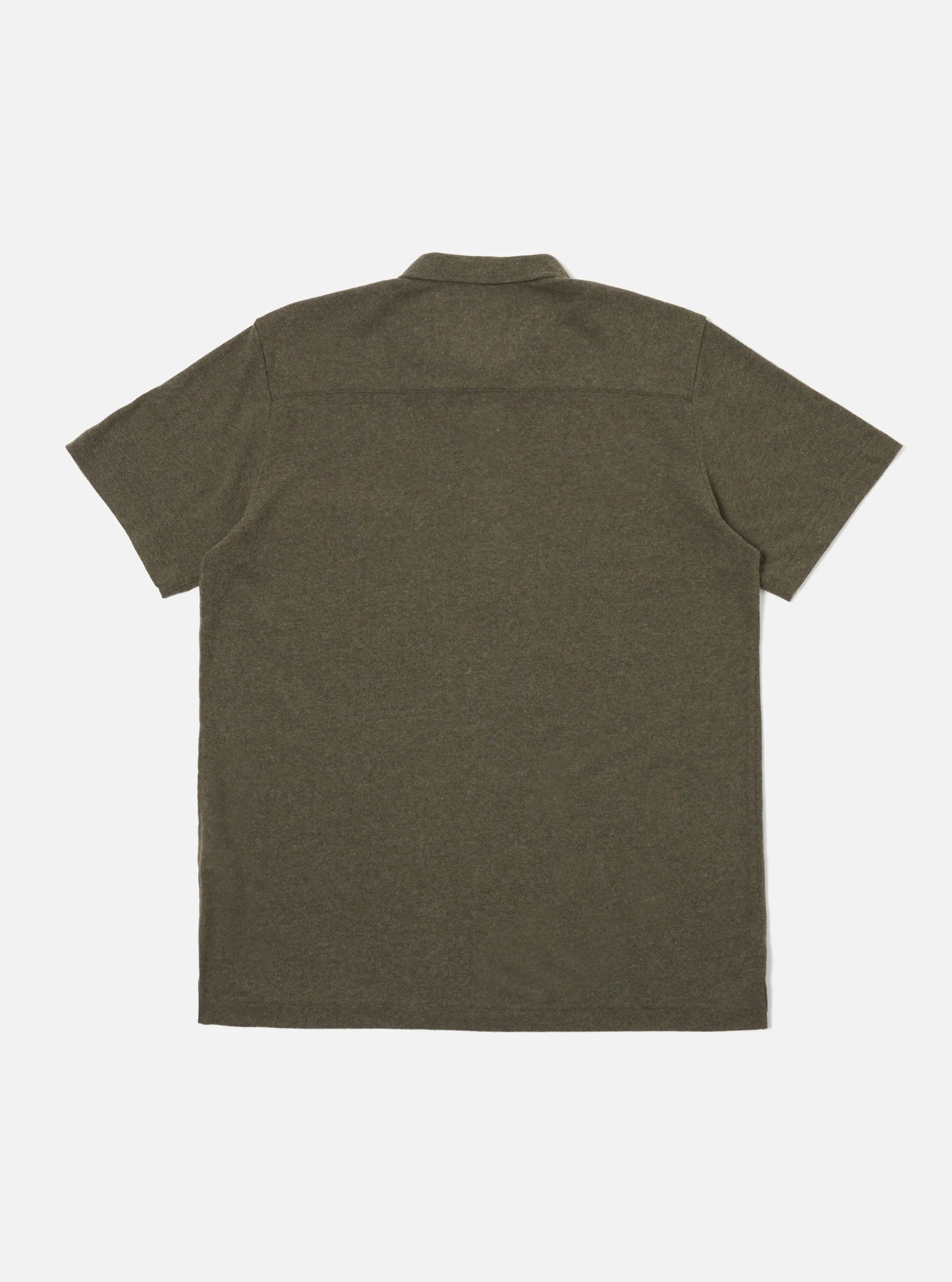 Universal Works Pullover S/S Shirt in Olive Recycled Wool Mix sold by Universal Works product image thumbnail 2