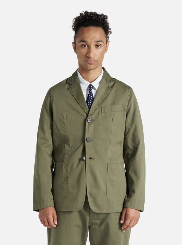 Universal Works London Jacket in Light Olive Twill sold by Universal Works
