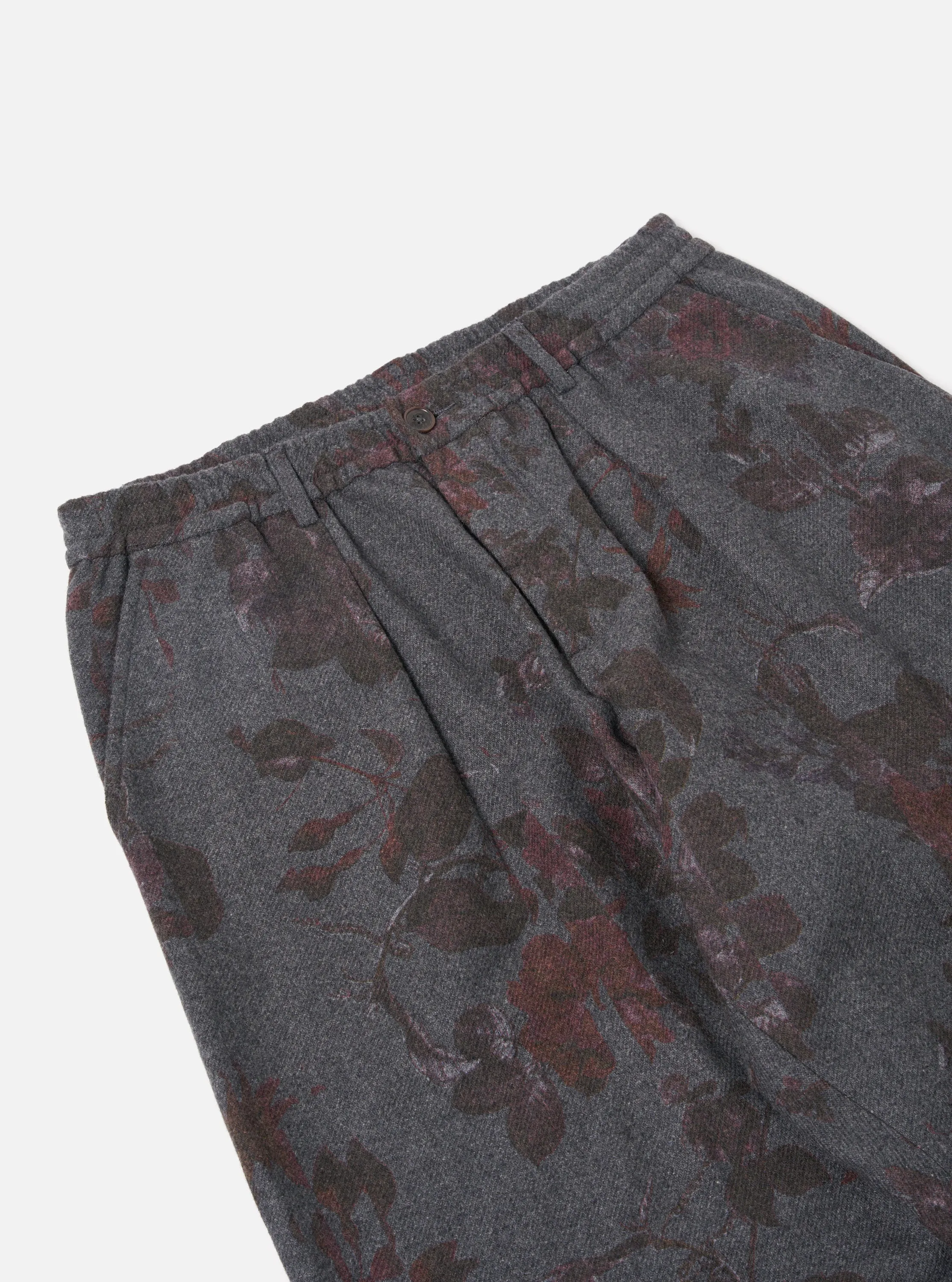 Universal Works Pleated Track Pant in Mid Grey Printed Flannel sold by Universal Works product image thumbnail 3