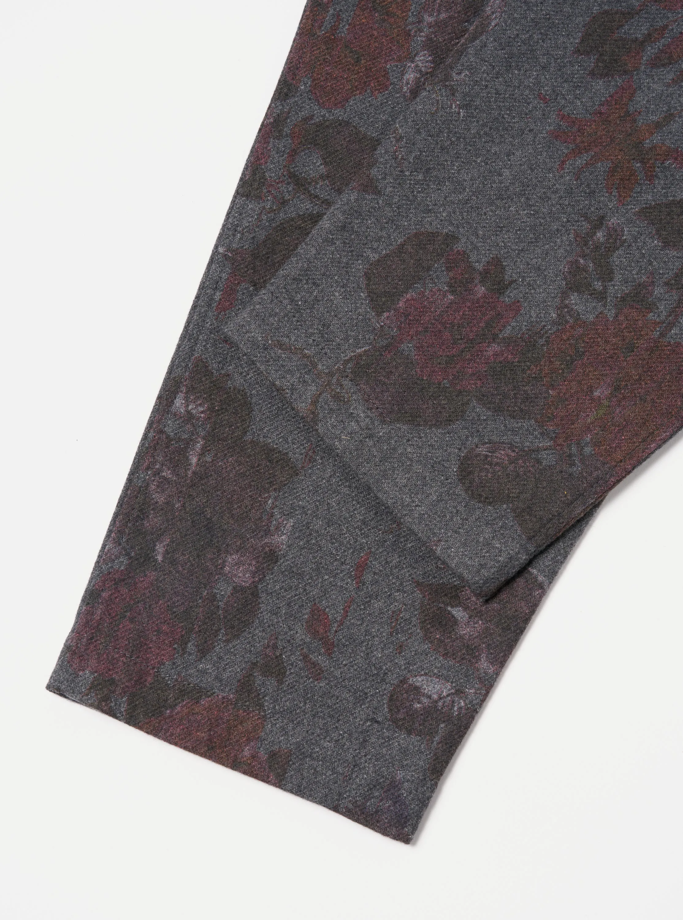 Universal Works Pleated Track Pant in Mid Grey Printed Flannel sold by Universal Works product image thumbnail 5
