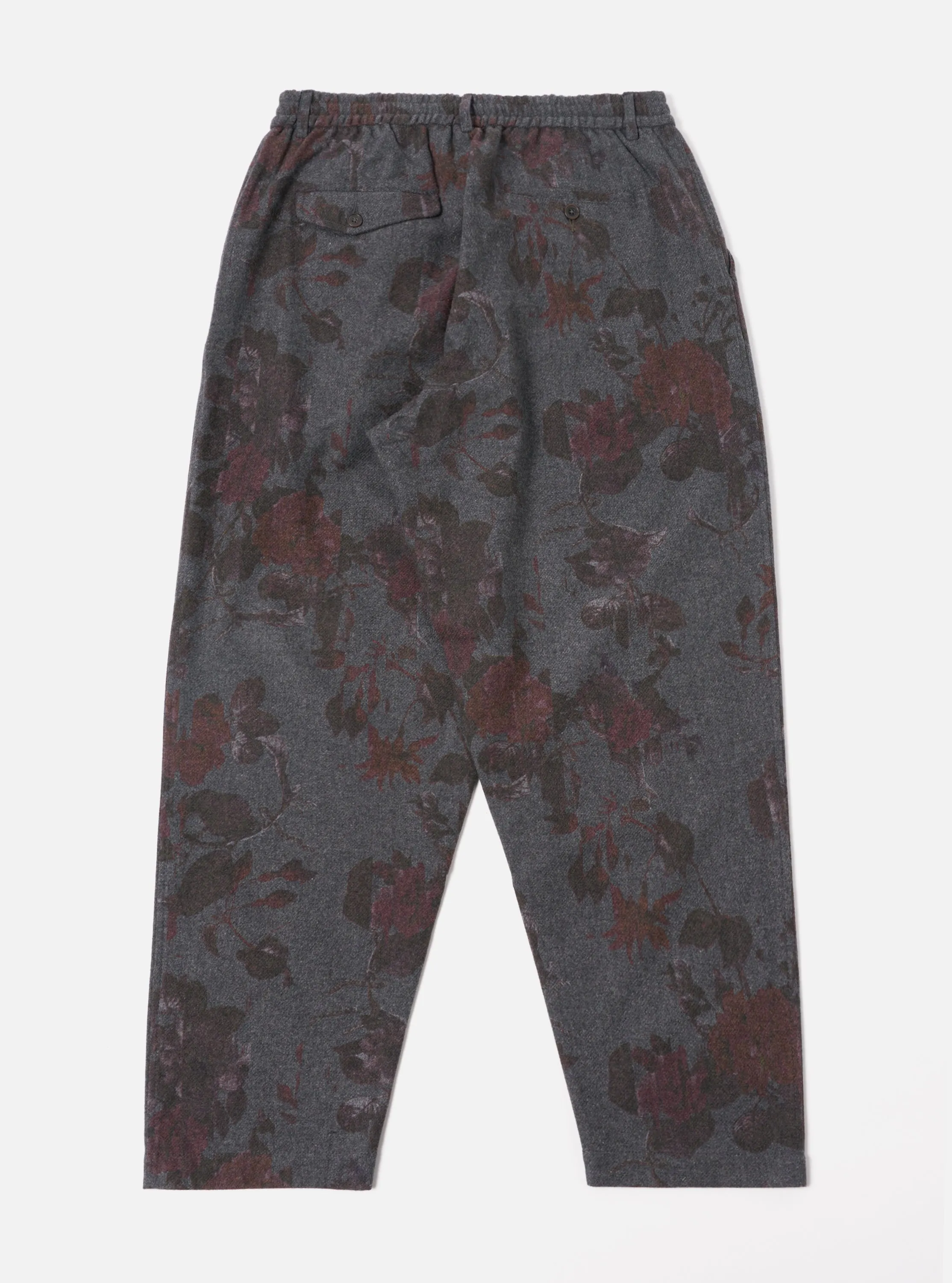 Universal Works Pleated Track Pant in Mid Grey Printed Flannel sold by Universal Works product image thumbnail 2