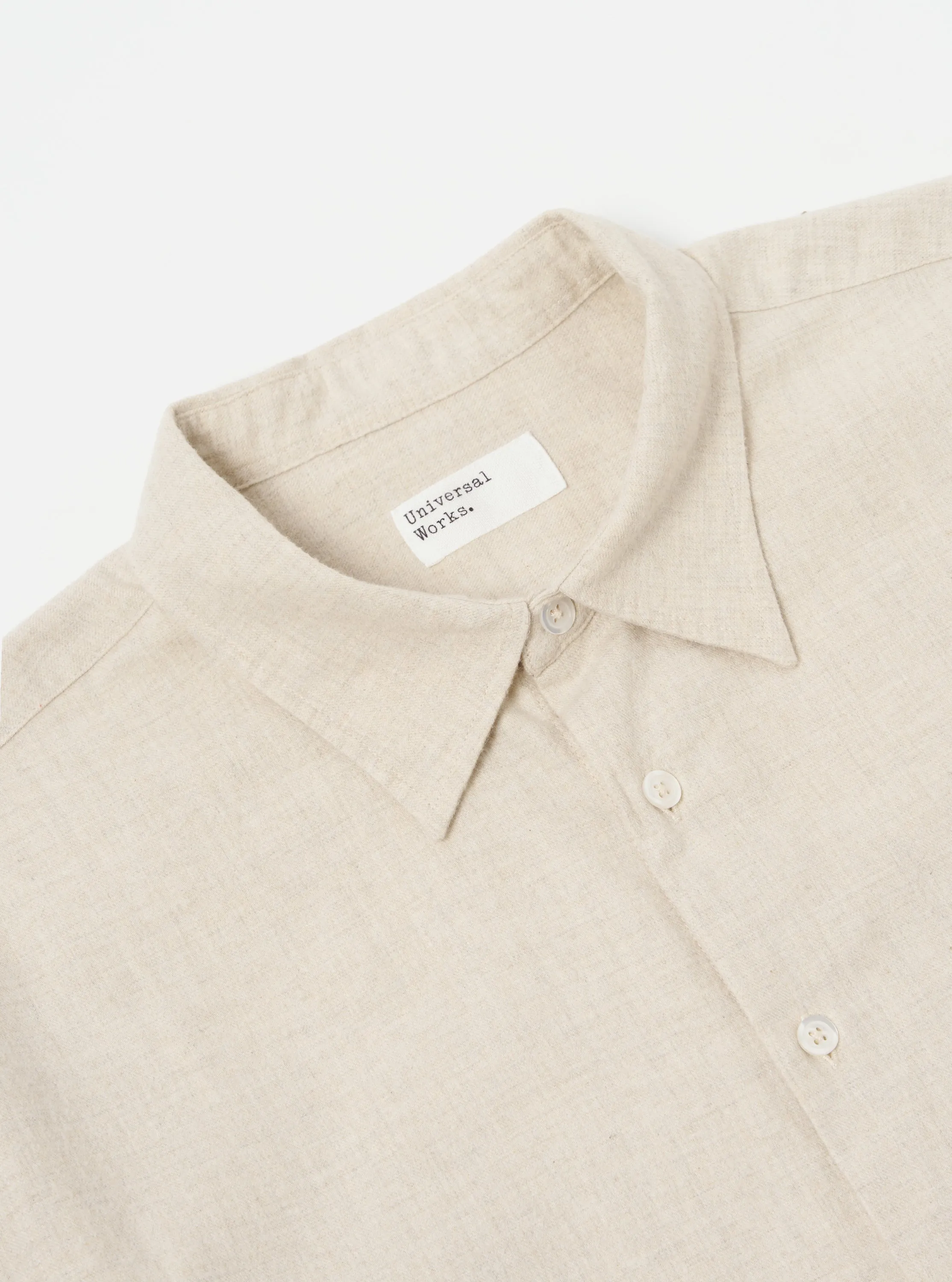Universal Works Square Pocket Shirt in Sand Brushed Flannel sold by Universal Works product image thumbnail 3