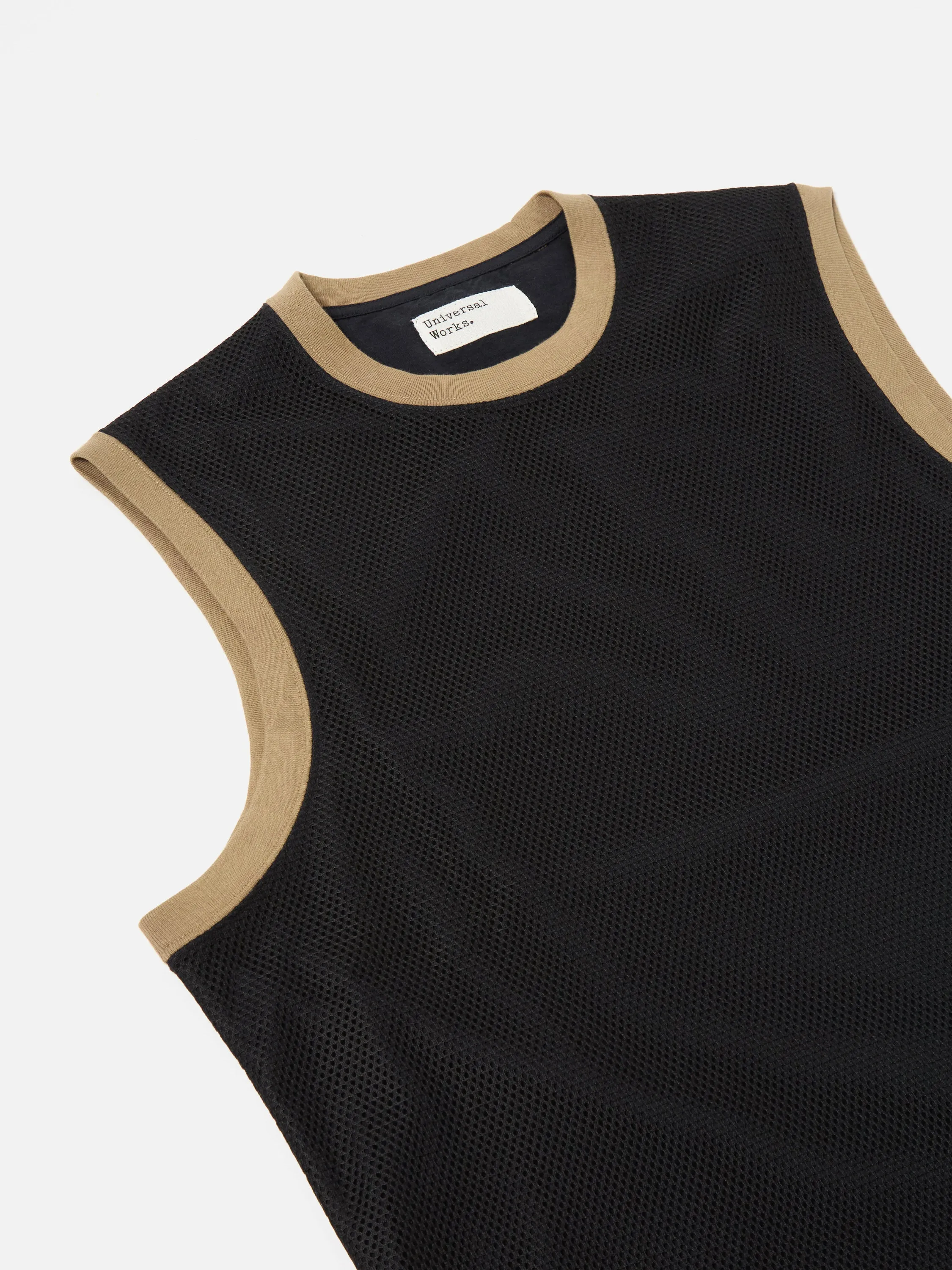 Universal Works Basketball Vest in Black/Navy Mesh/Single Jersey sold by Universal Works product image thumbnail 3