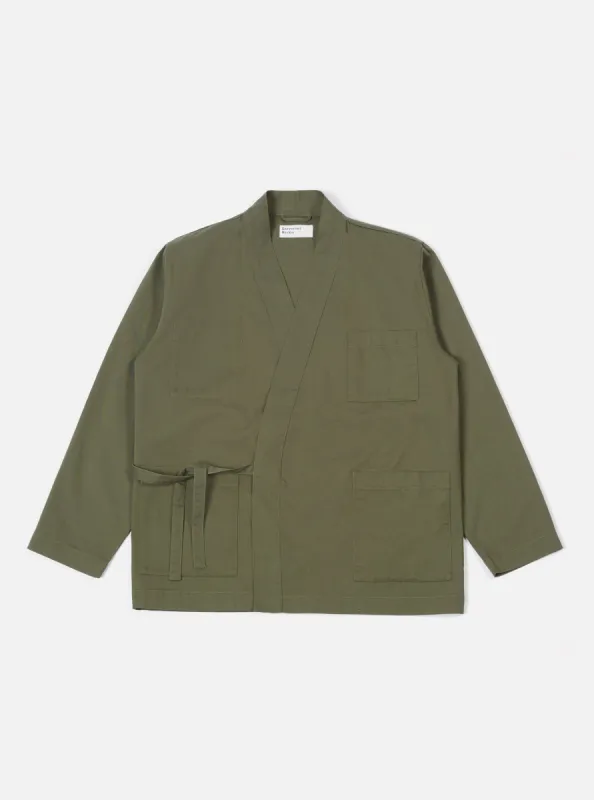 Universal Works Kyoto Work Jacket in Light Olive Twill sold by Universal Works