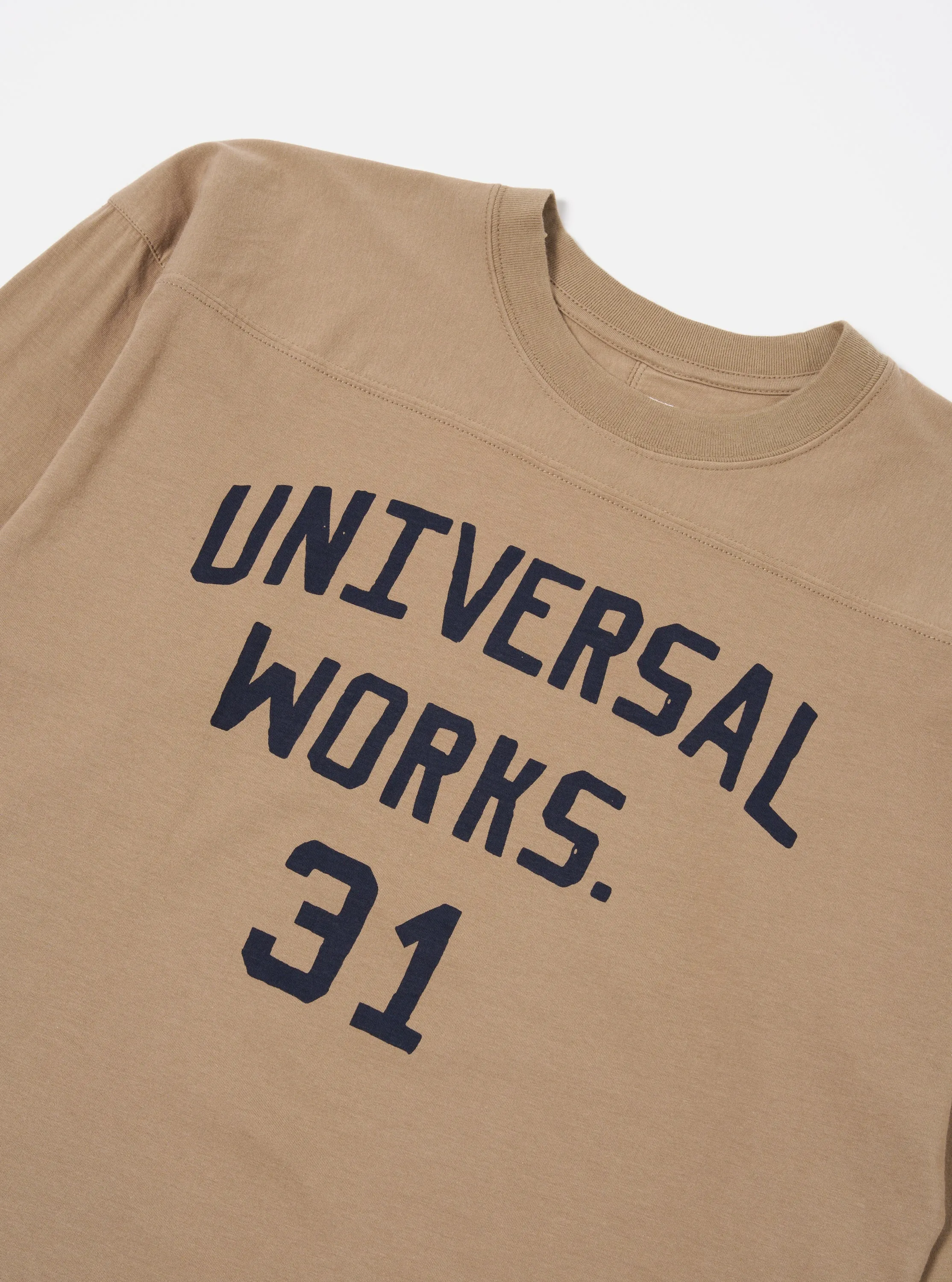 Universal Works Football T Shirt in Sand Single Jersey UW31 sold by Universal Works product image thumbnail 4