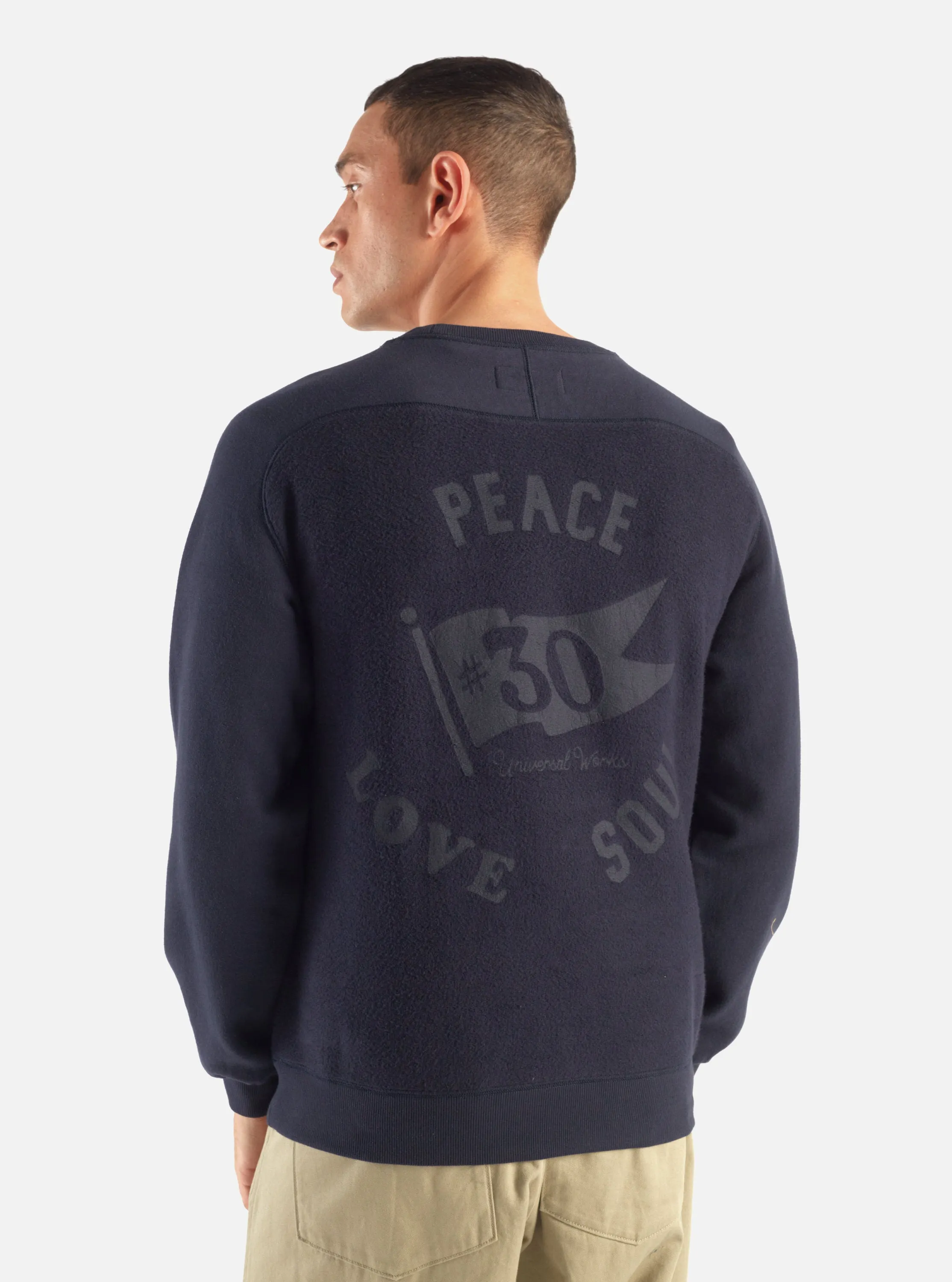 Universal Works Sweatshirt in Navy Brush Back Sweat #30 sold by Universal Works product image thumbnail 5