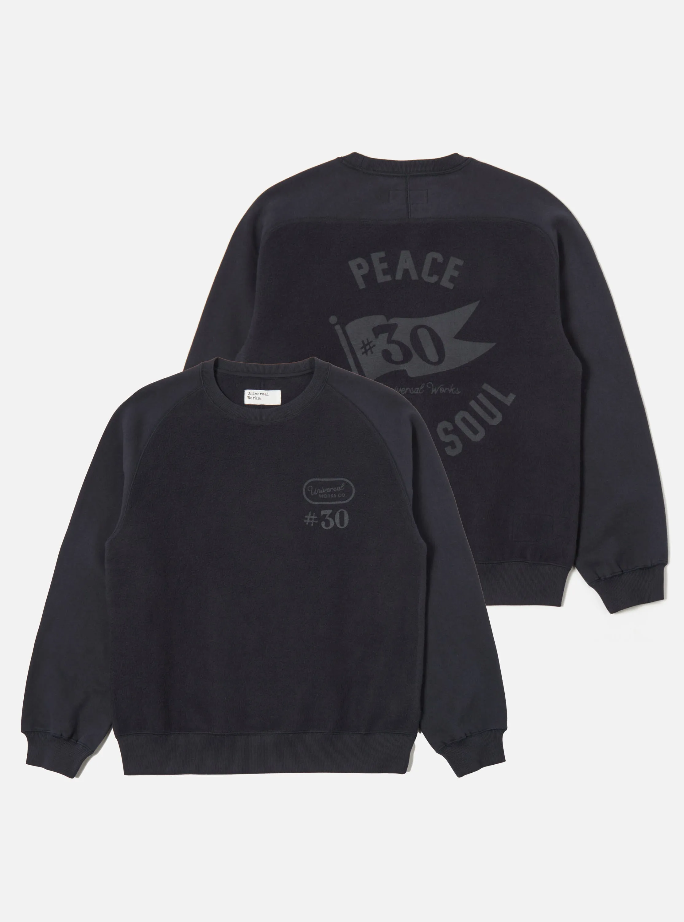 Universal Works Sweatshirt in Navy Brush Back Sweat #30 sold by Universal Works product image thumbnail 2