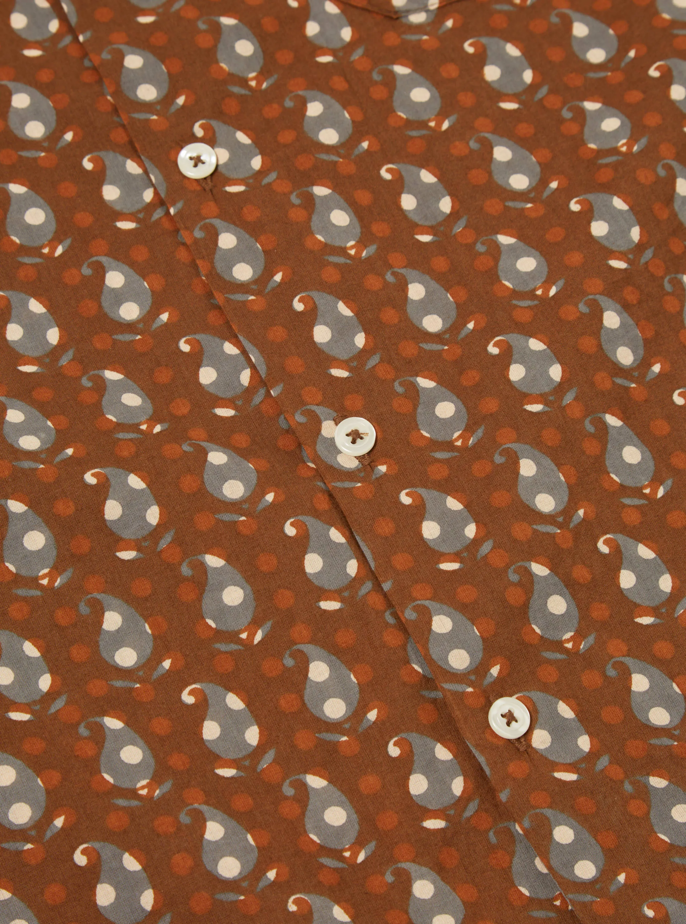 Universal Works Road Shirt in Brown Paisley Block Print sold by Universal Works product image thumbnail 5
