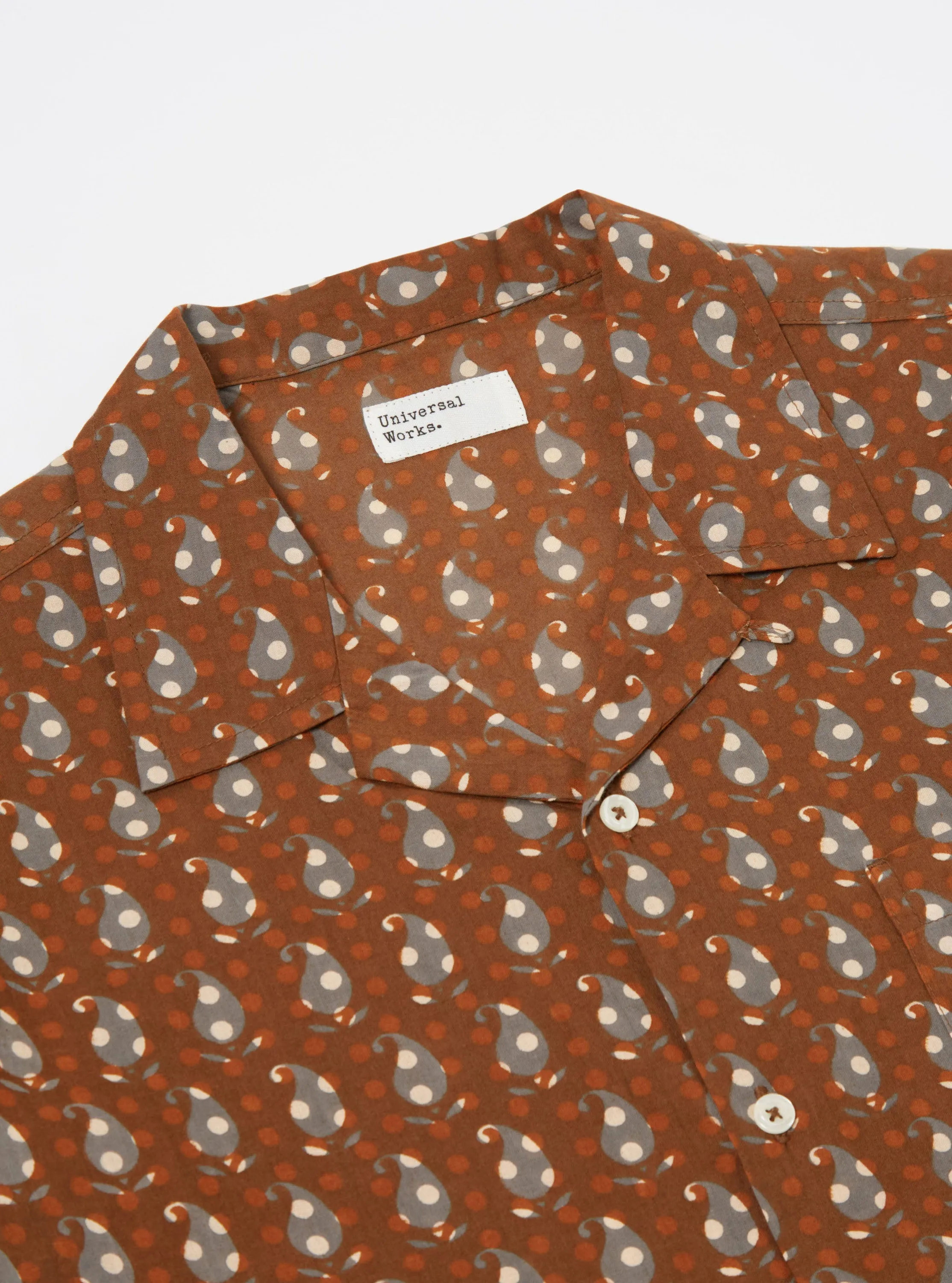Universal Works Road Shirt in Brown Paisley Block Print sold by Universal Works product image thumbnail 4