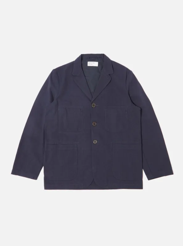 Universal Works Five Pocket Jacket in Navy Winter Twill sold by Universal Works