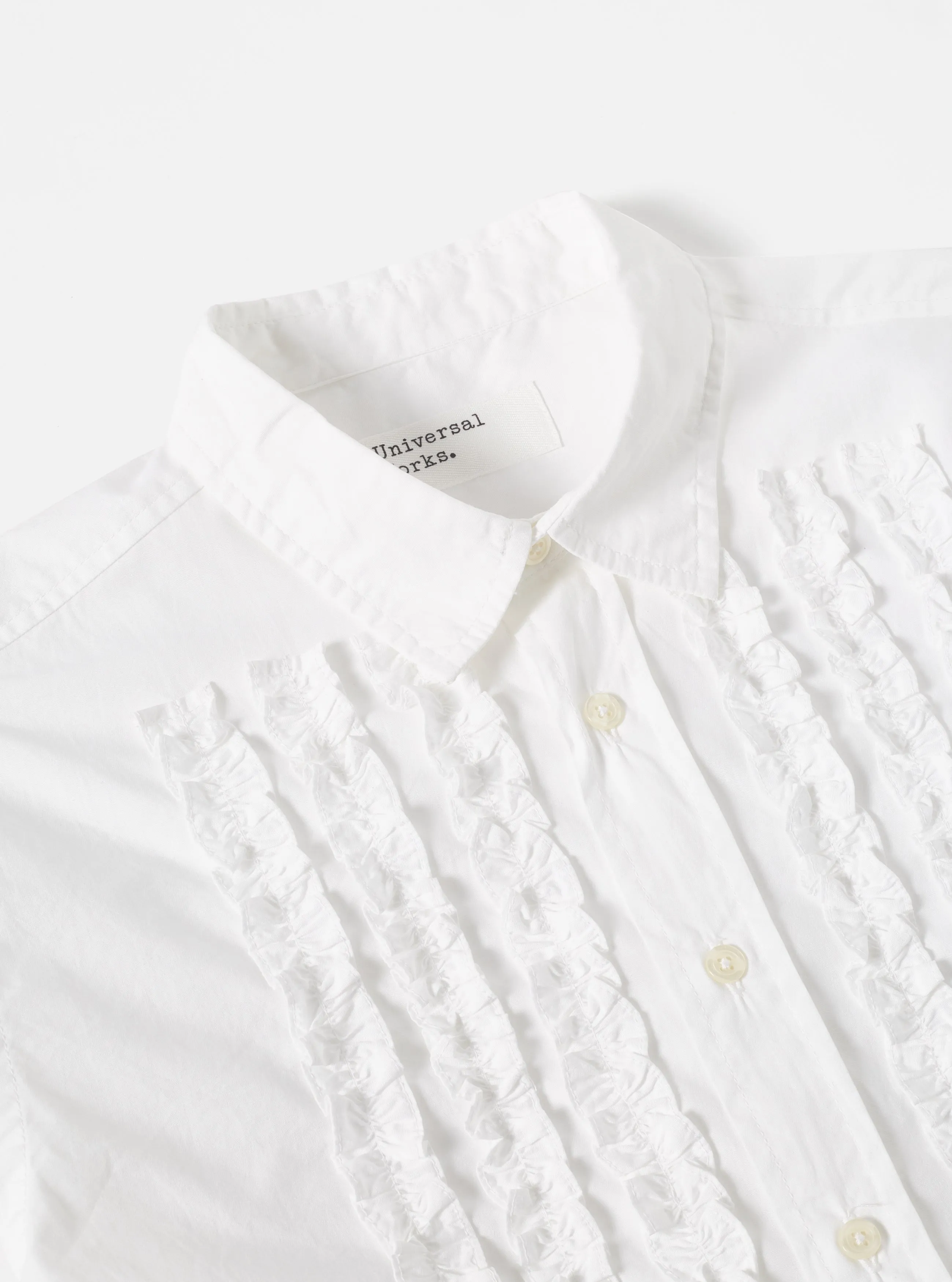 Universal Works Frill Shirt in White Poplin sold by Universal Works product image thumbnail 3