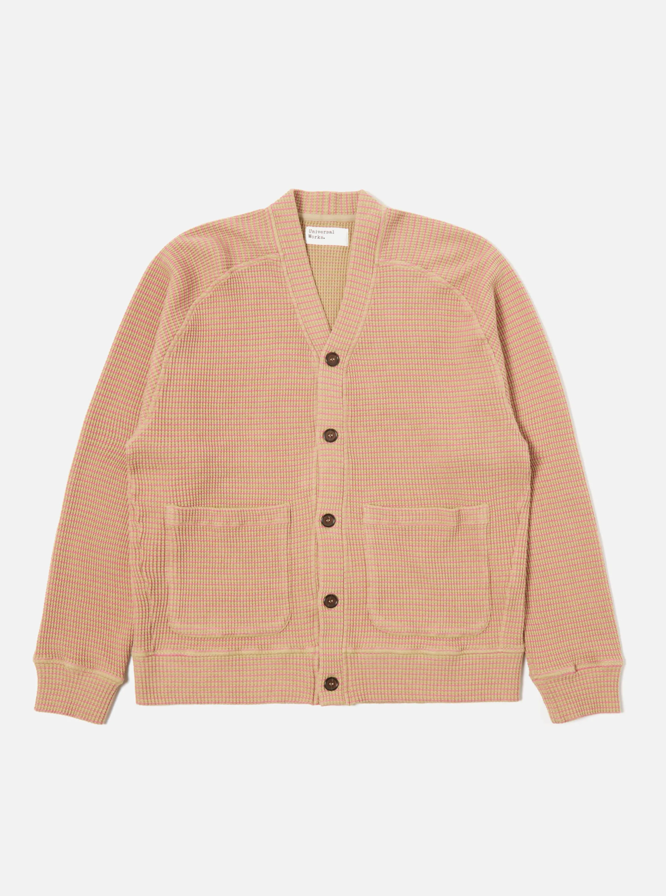 Universal Works Dickie Cardigan in Summer Oak Fluro Cotton sold by Universal Works product image thumbnail 2
