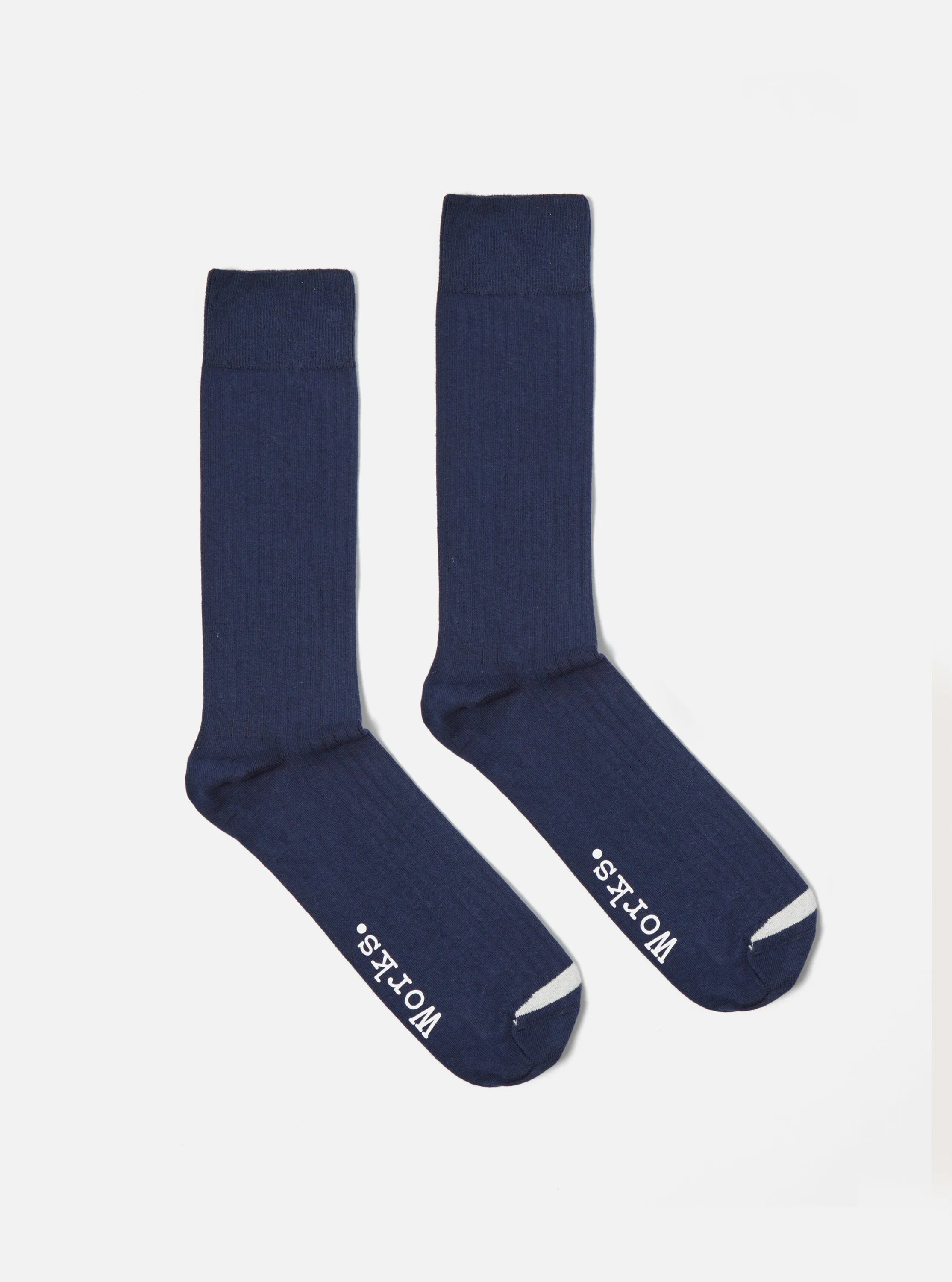 Navy Rib Knit Modal Sock sold by Universal Works