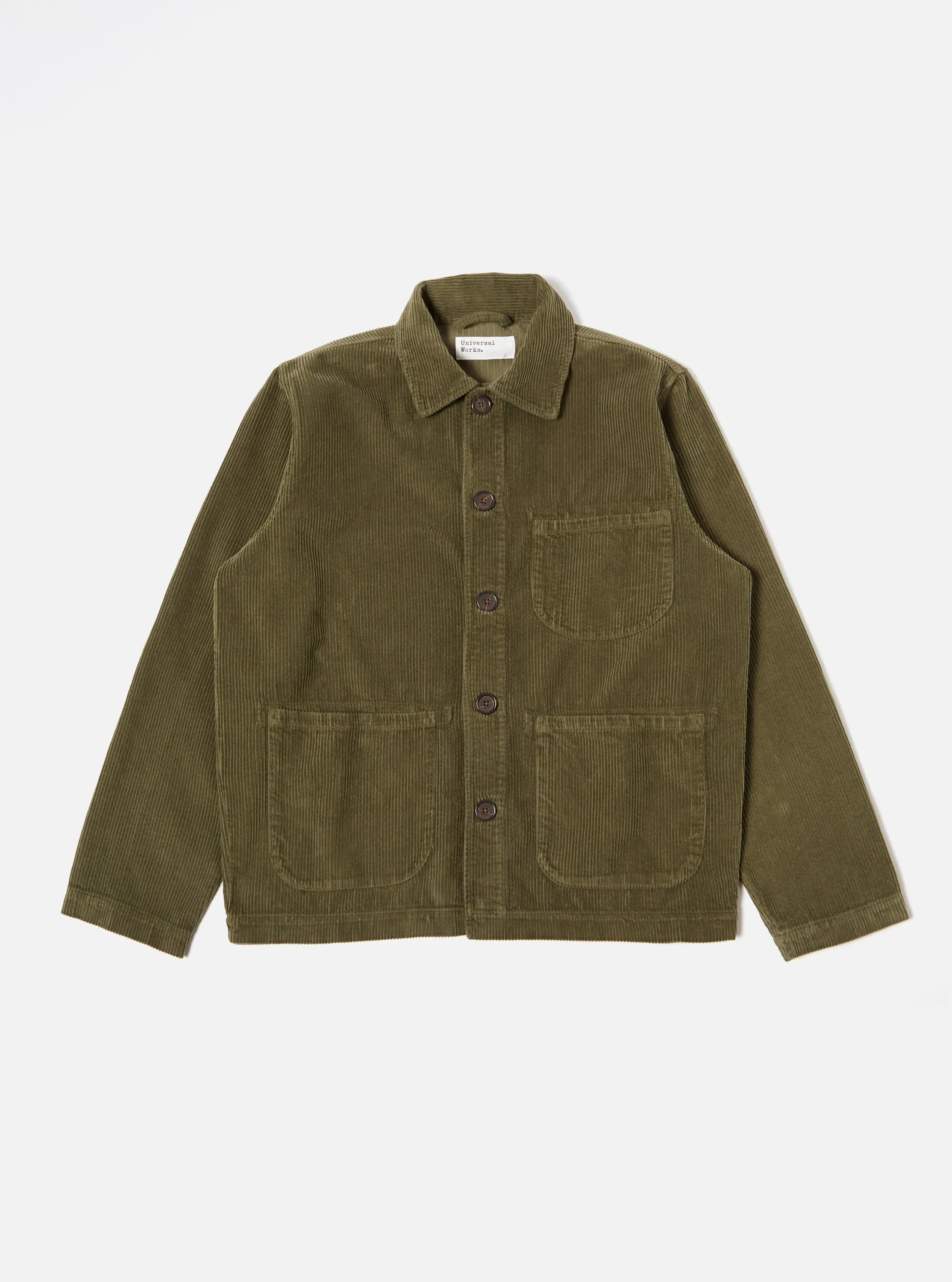 Universal Works Field Jacket in Olive 6 Wale Corduroy sold by Universal Works