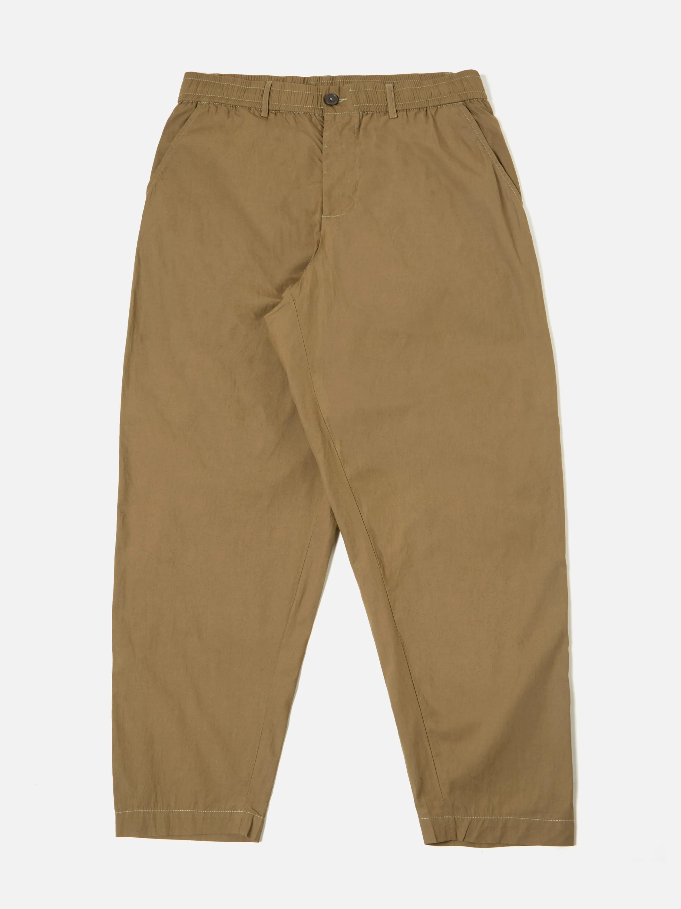 Universal Works Pleated Track Pant in Khaki Broad Cloth sold by Universal Works product image thumbnail 2