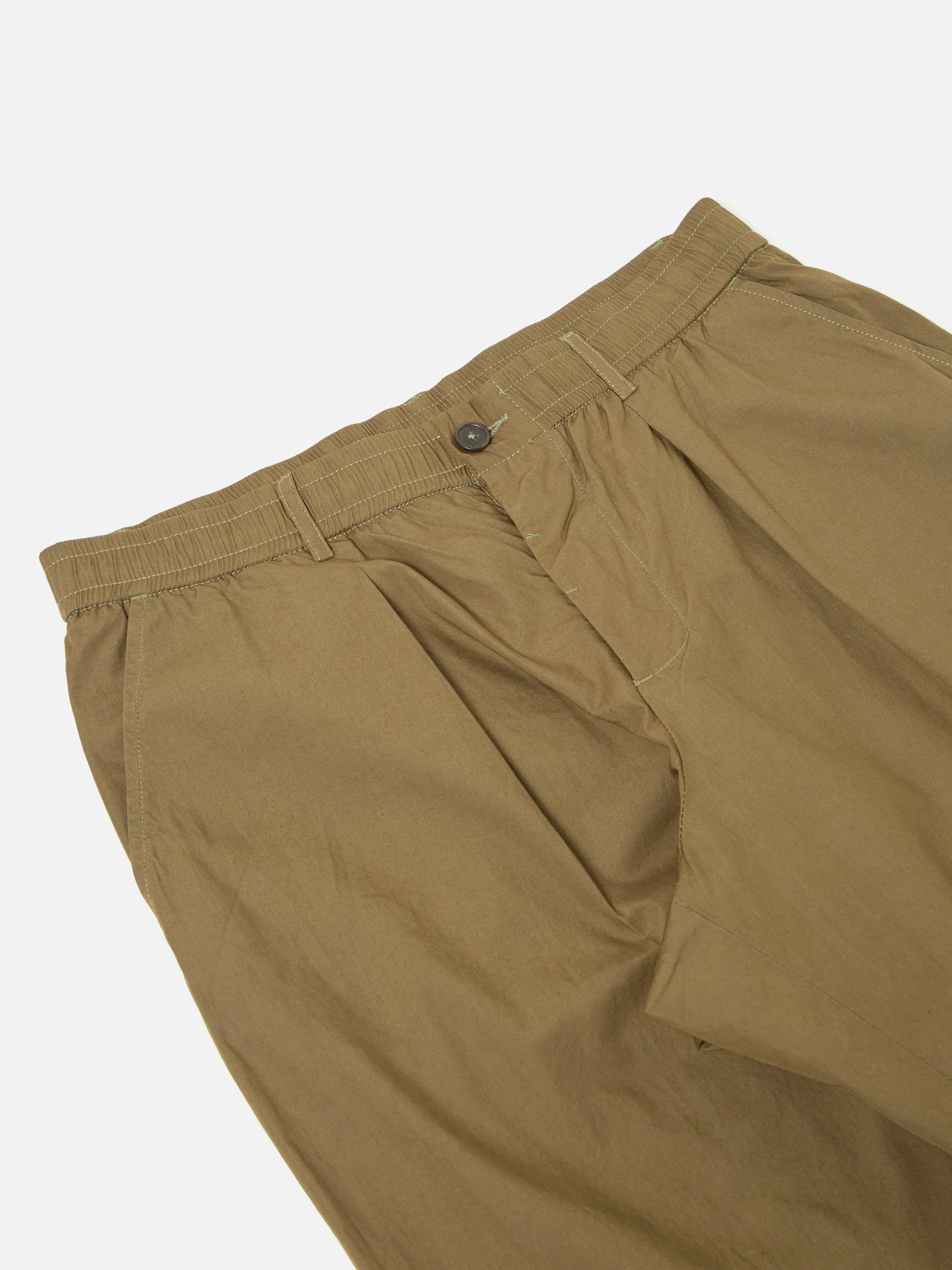 Universal Works Pleated Track Pant in Khaki Broad Cloth sold by Universal Works product image thumbnail 4