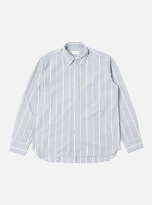 Universal Works Lazy Day Shirt in Blue Sydney Stripe sold by Universal Works