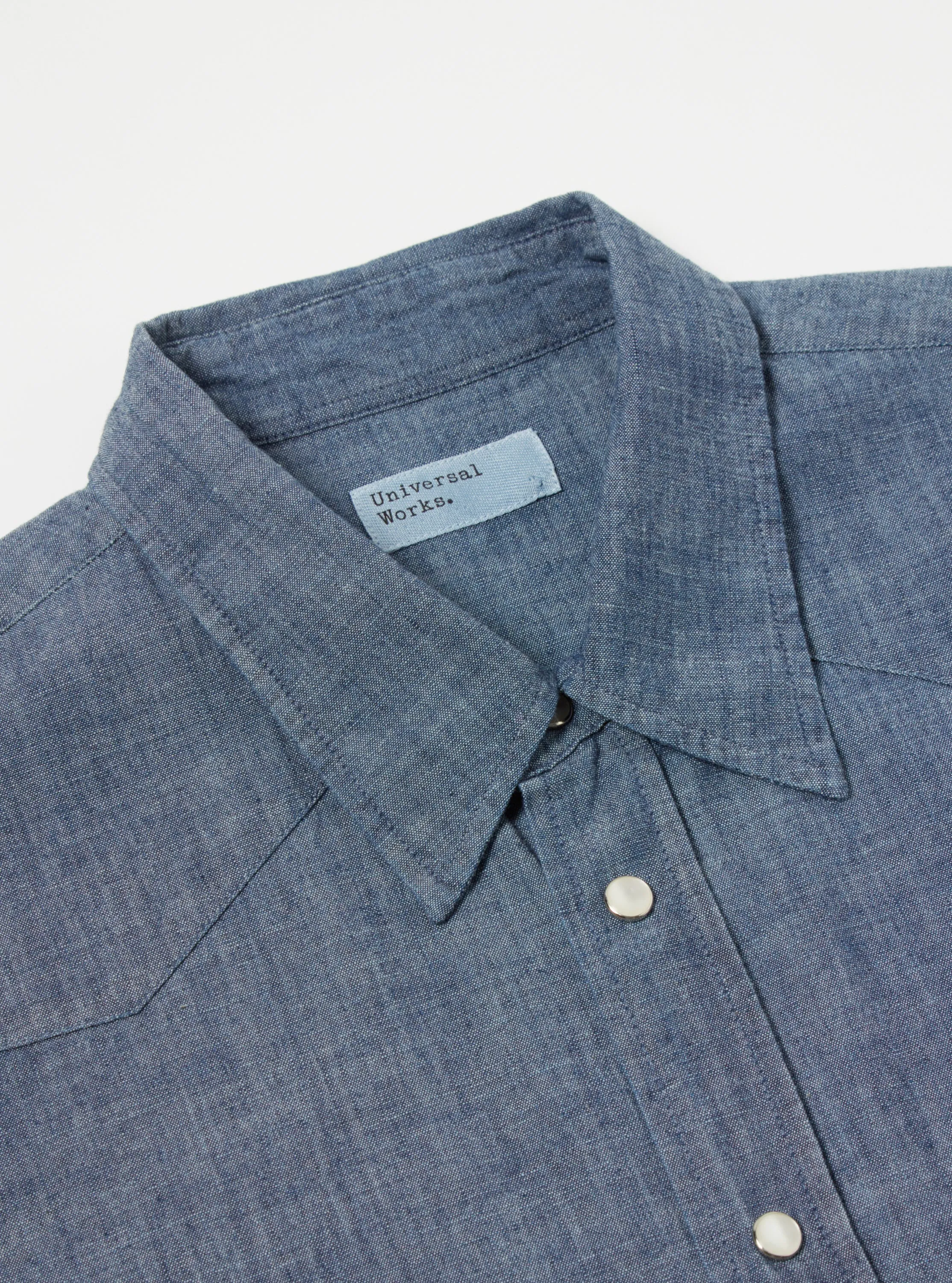 Universal Works Western Garage Shirt in Indigo Chambray sold by Universal Works product image thumbnail 4
